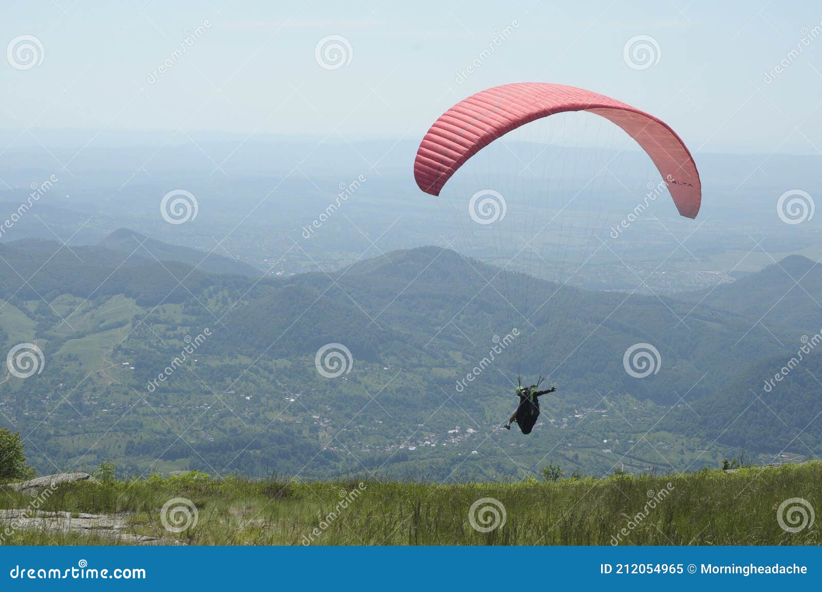 paragliding as seen from the ignis peak in maramures