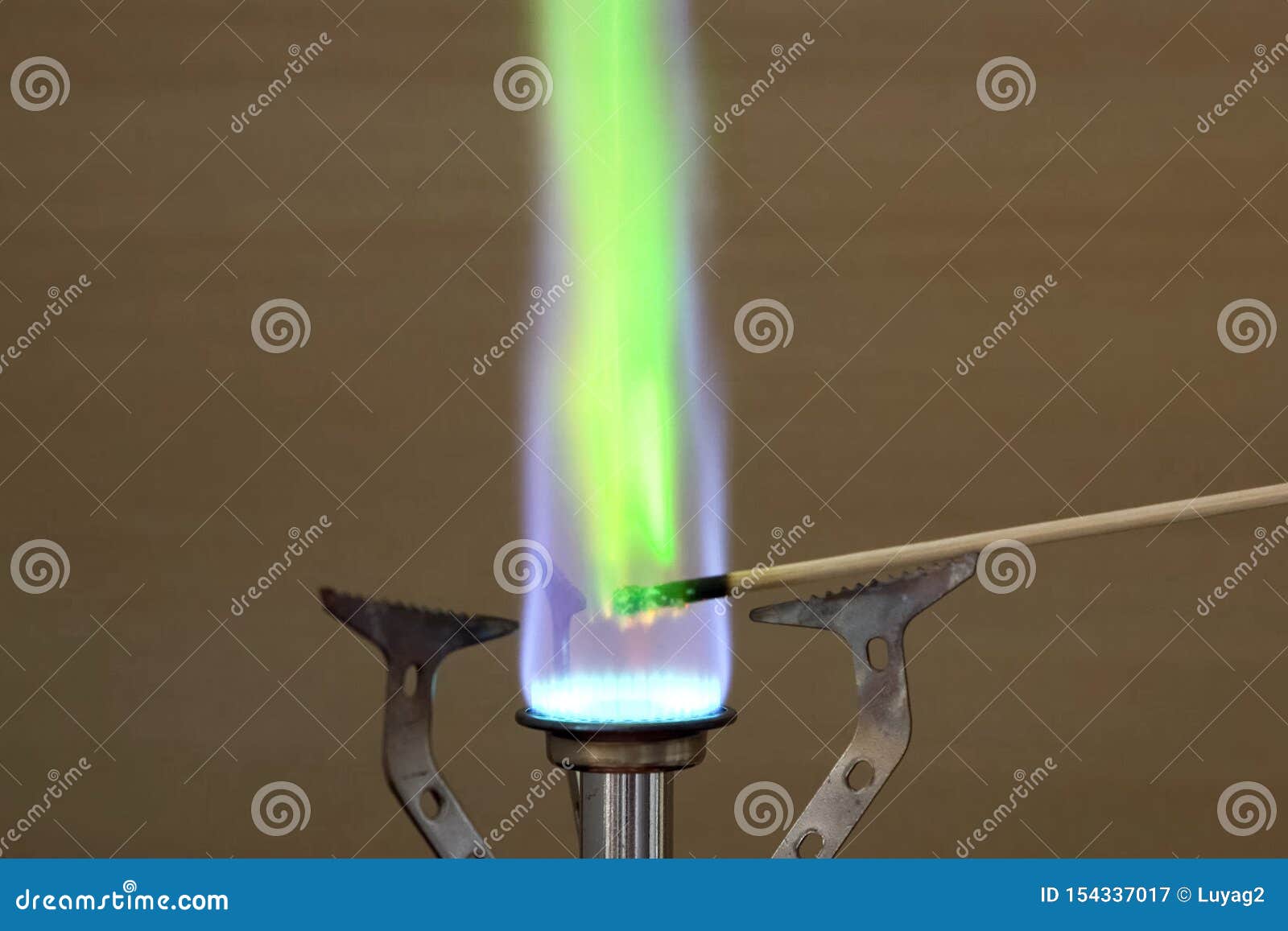 Ignition of Copper Oxide on a Mini Burner with Stick. on the Mini