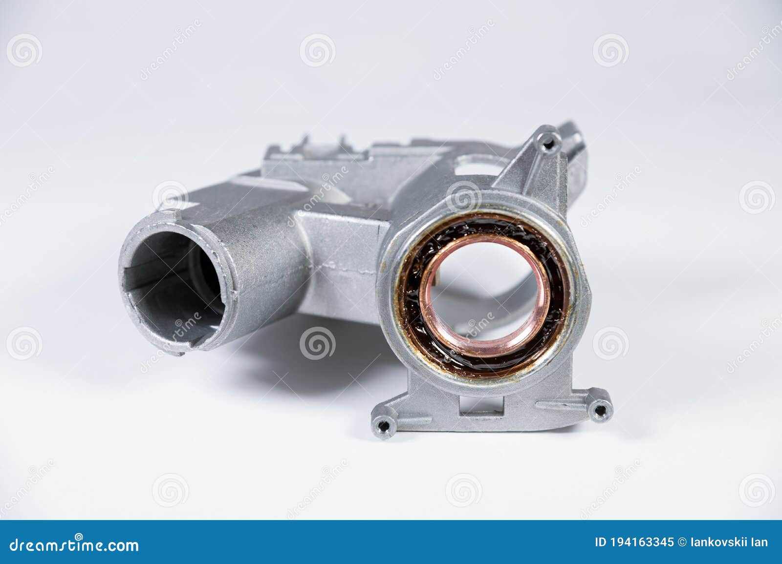 Ignition Lock Housing with Steering Shaft Bearing on White Background Stock Image Image of