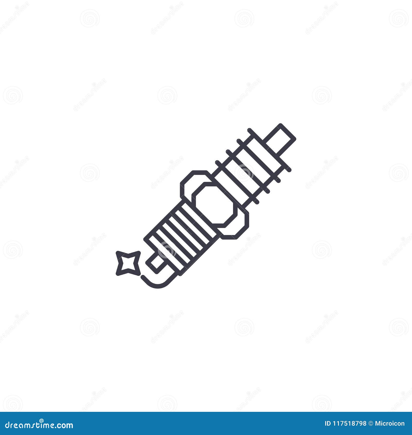 Ignition Plug Linear Icon Concept. Ignition Plug Line Vector Sign