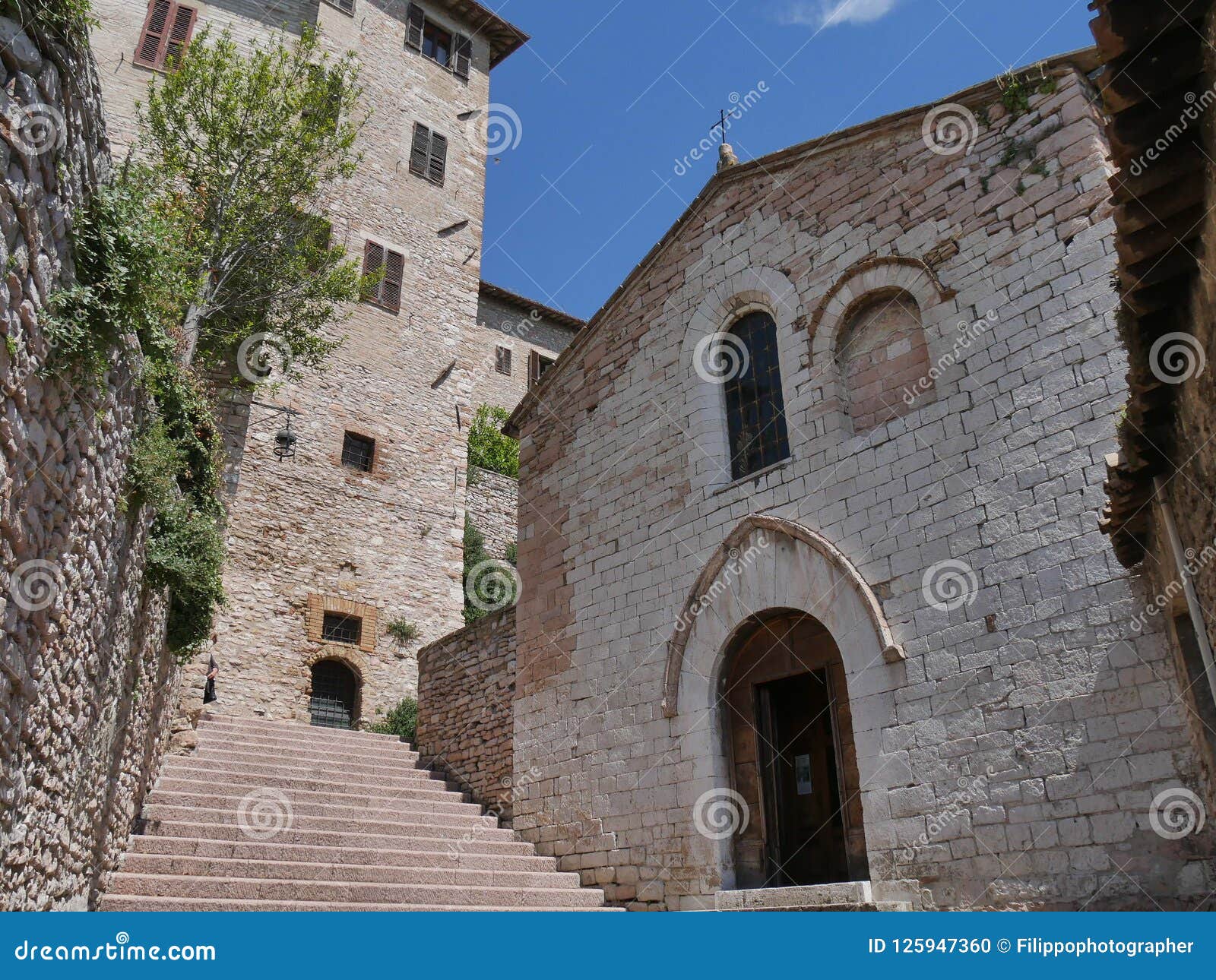Igreja De Assisi De St Stephen E De Fortunato Foto de Stock Imagem