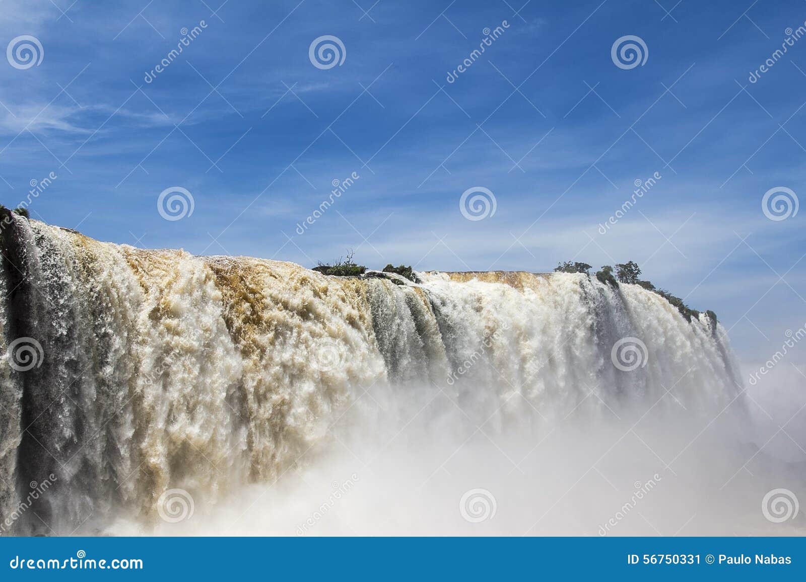 iguacu (iguazu) falls on a border of brazil and argentina
