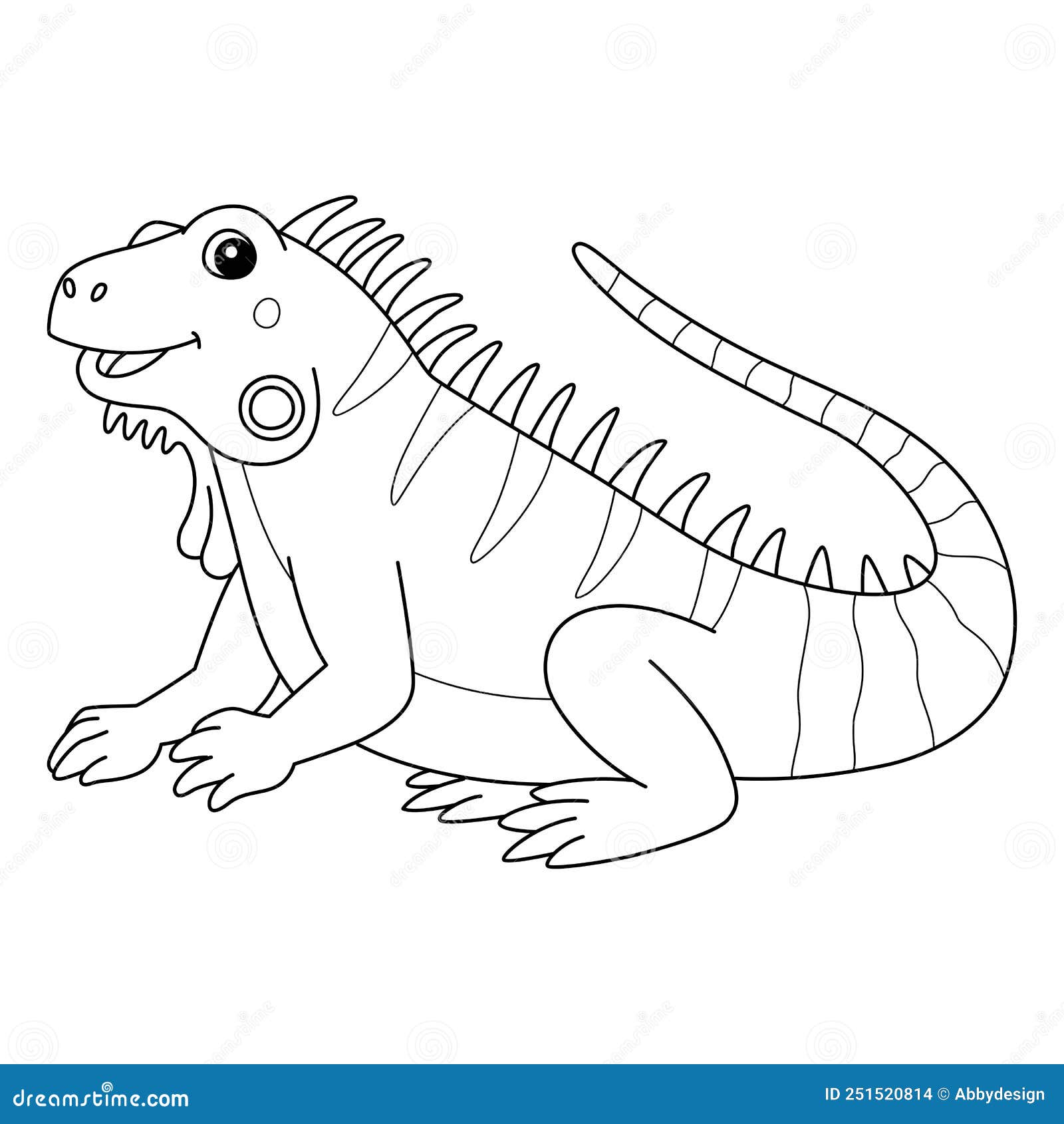 iguana animal coloring page for kids