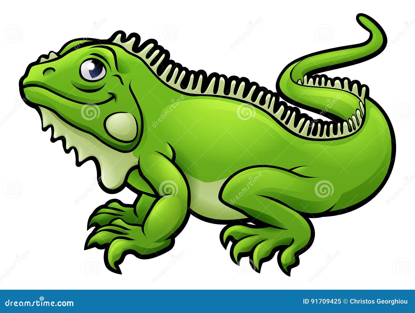 iguana lizard cartoon character
