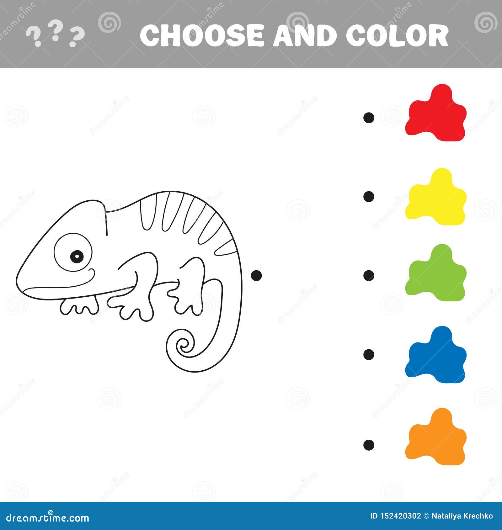 Desenhos para colorir de colorindo o camaleão pelos números  