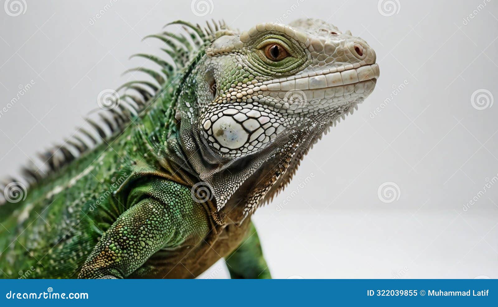 an iguana on white background