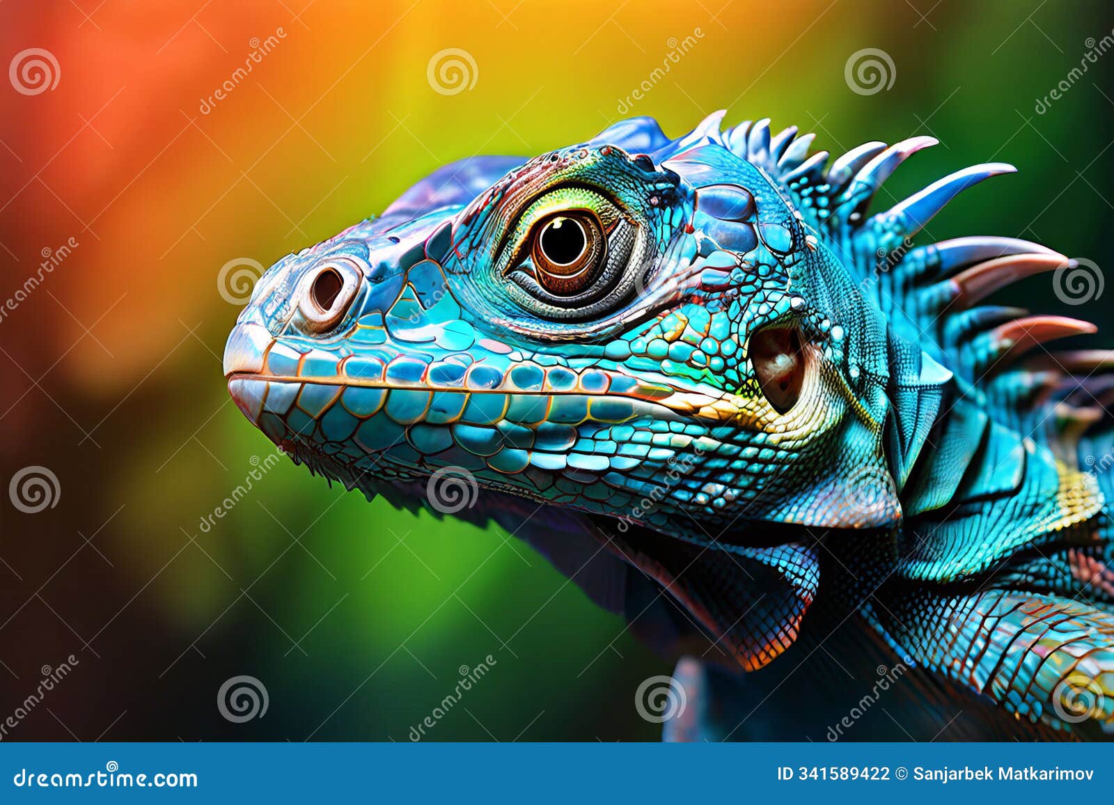 iguanas scaled crest a close up holography  of an ig