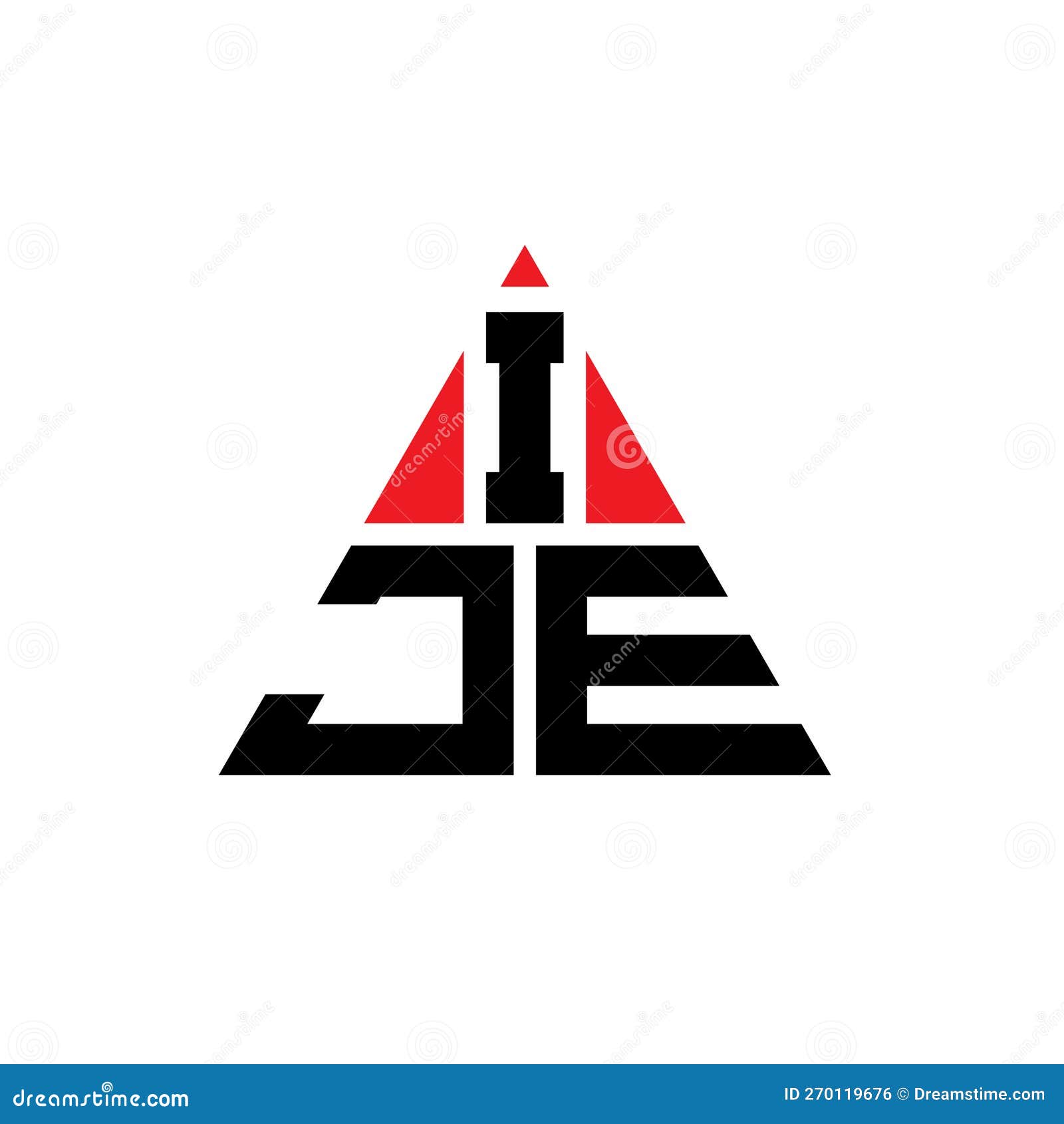 ije triangle letter logo  with triangle . ije triangle logo  monogram. ije triangle  logo template with red
