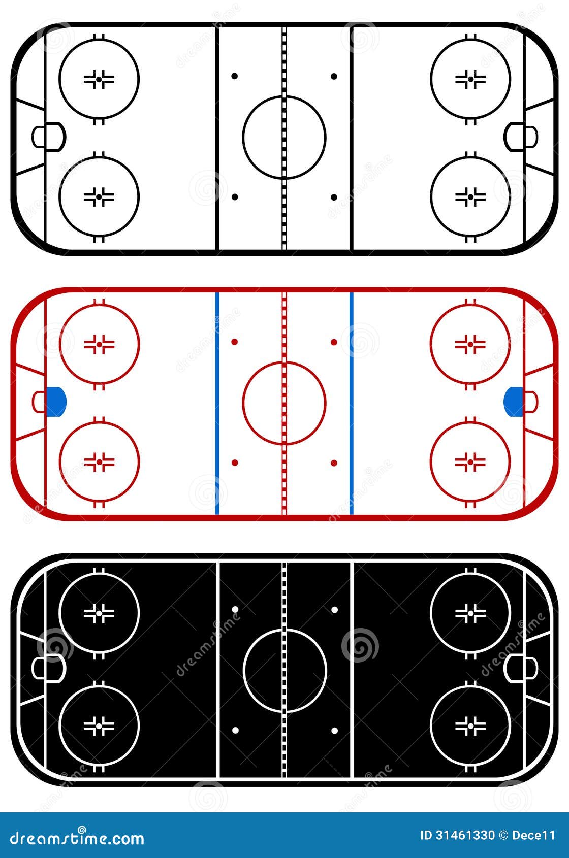 Ijshockeygebied op wit wordt geïsoleerd dat