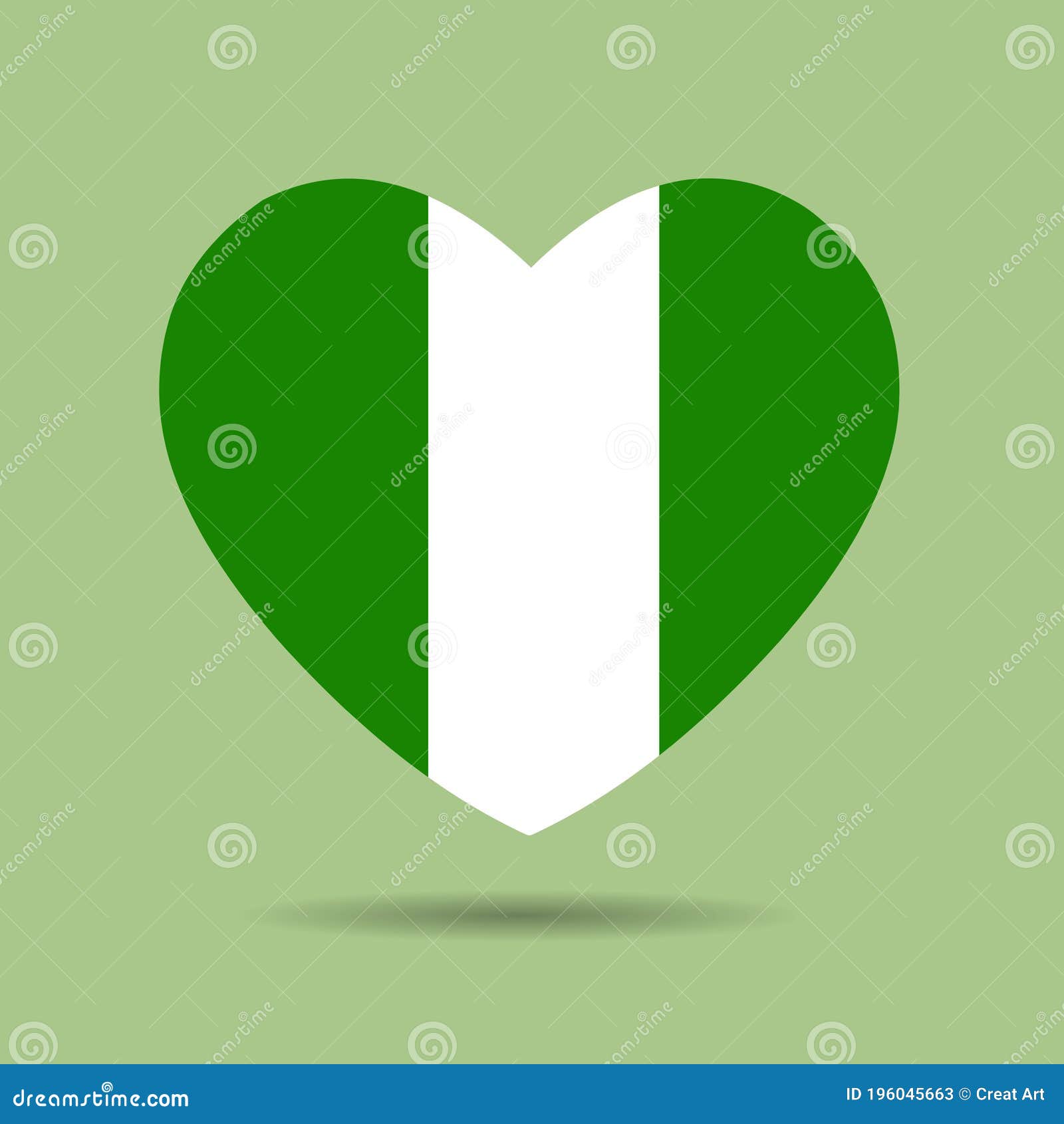 Ik Hou Van Nigeria Nigeria Vlag Hartvectorillustratie Vector ...