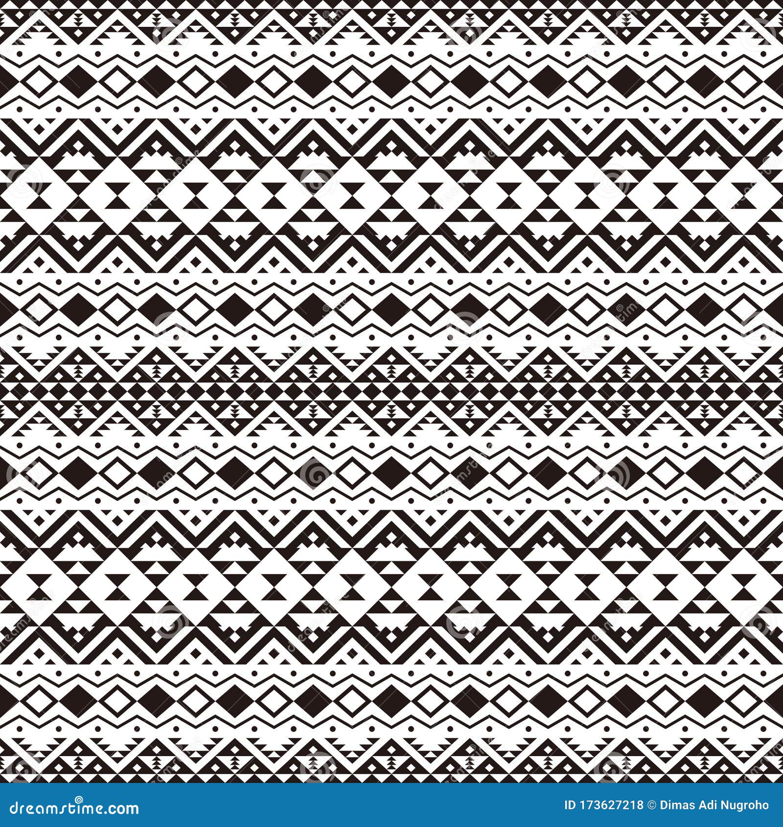 Ikat Aztec Ethnic Seamless Pattern Background Design Stock Vector ...