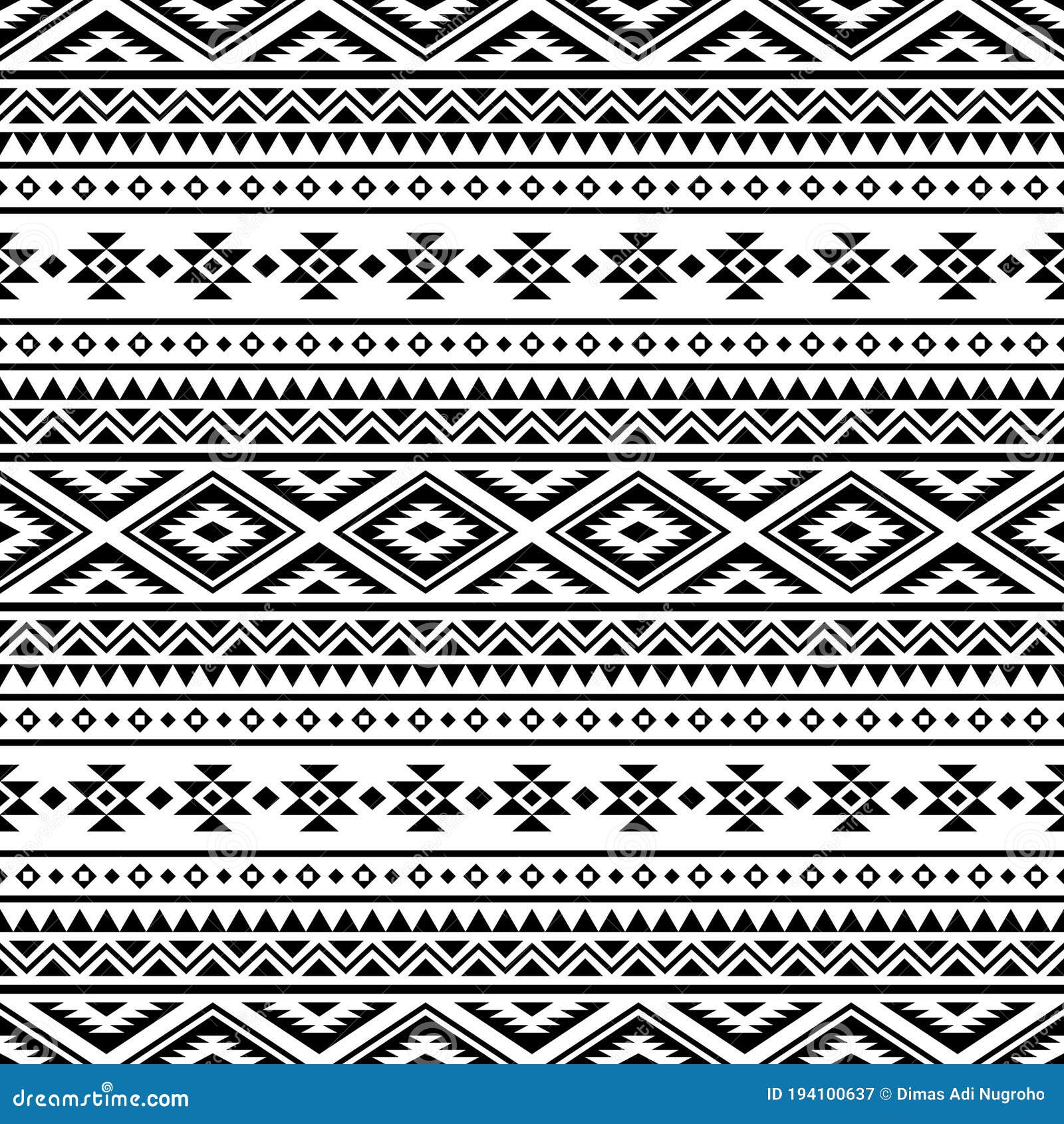 Ikat Aztec Ethnic Seamless Pattern Background Design Stock Vector ...