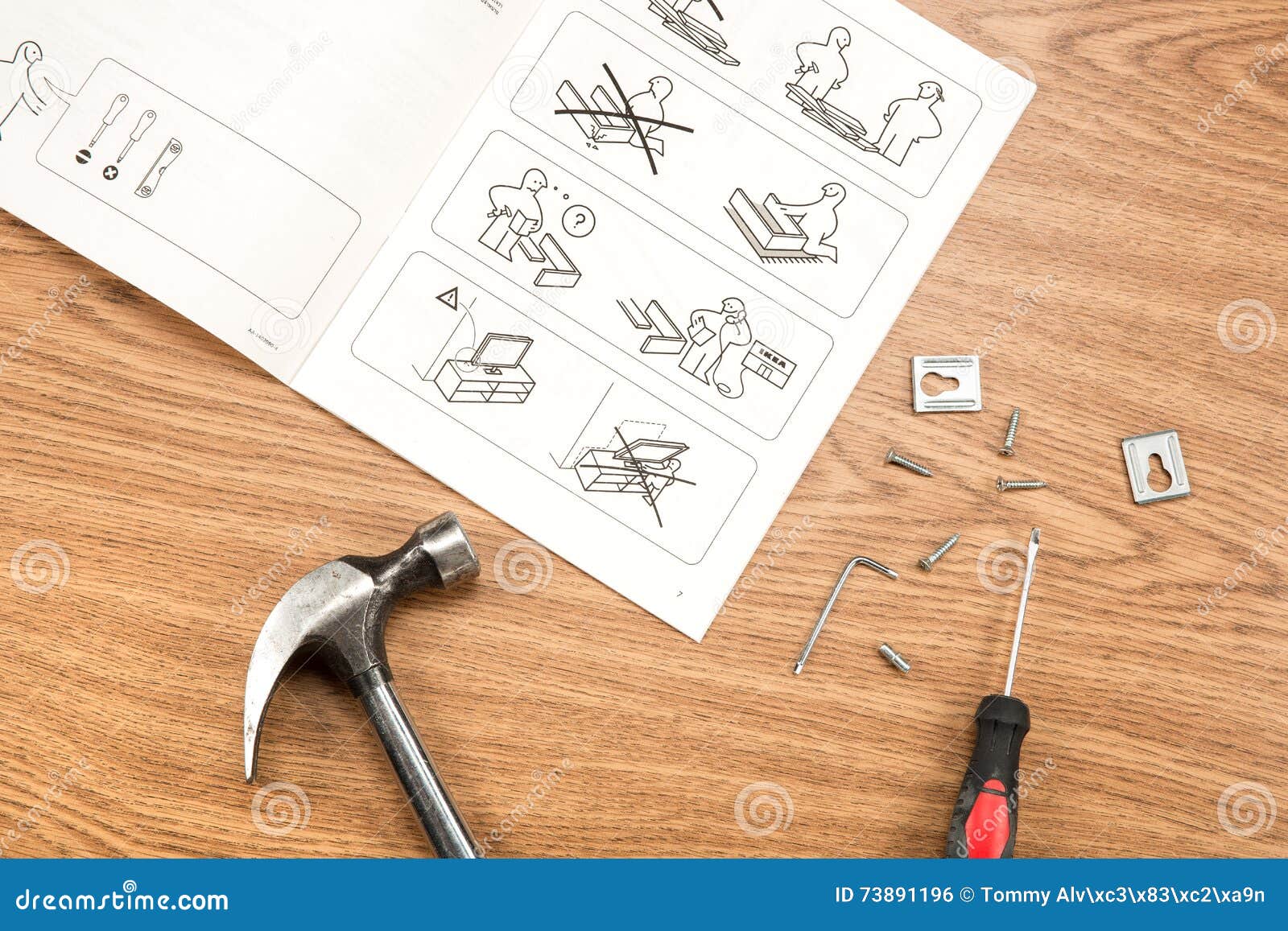 Ikea S Instructions For Furniture Assembling With Tools Editorial