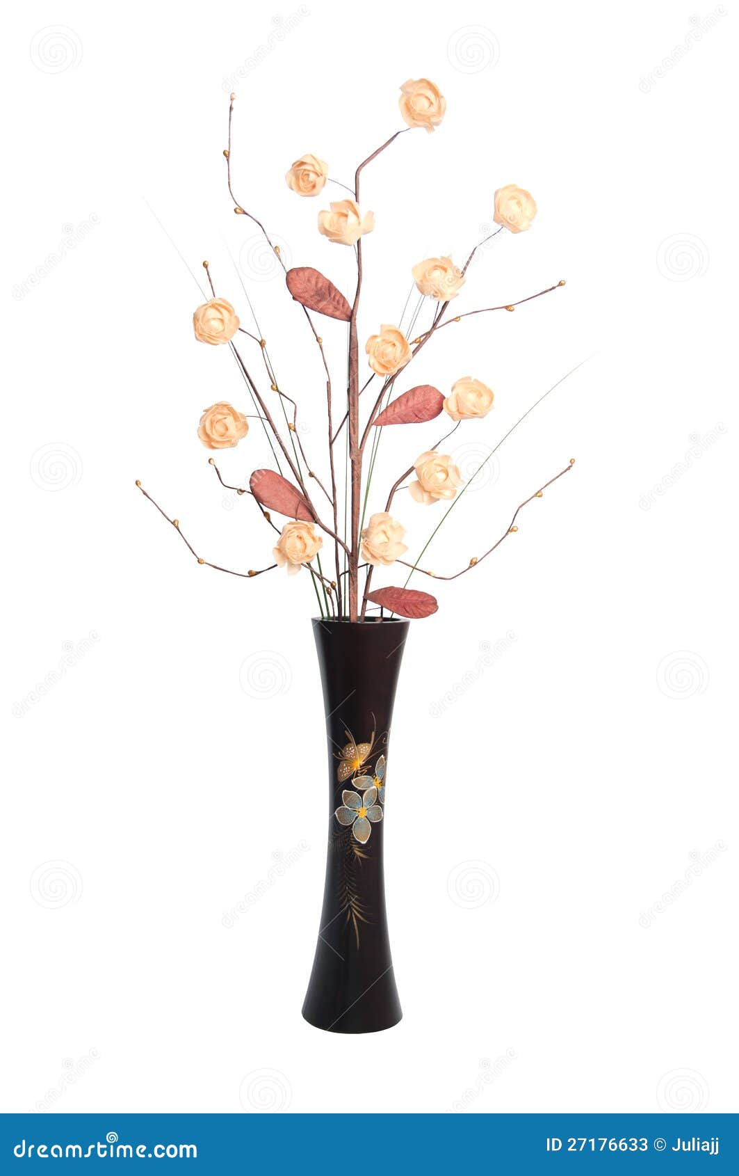 Ikebana Set in Wooden Vase. Stock Image Image of handmade, artistic 27176633