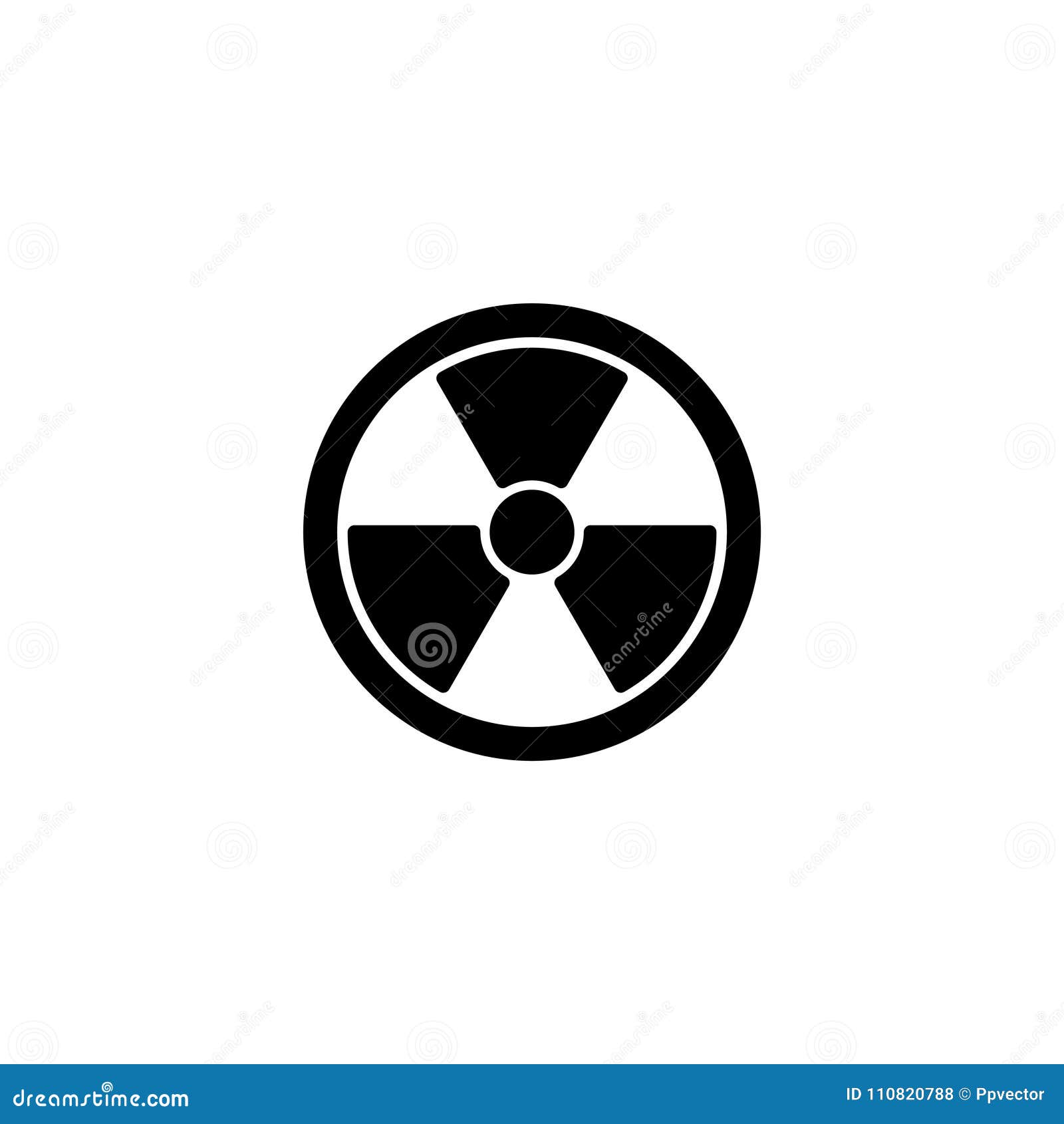 Ikone Strahlungsgefahrensymbolzeichen. Fahrbarer Traktor auf einem weißen Hintergrund Strahlungsgefahrensymbolzeichen