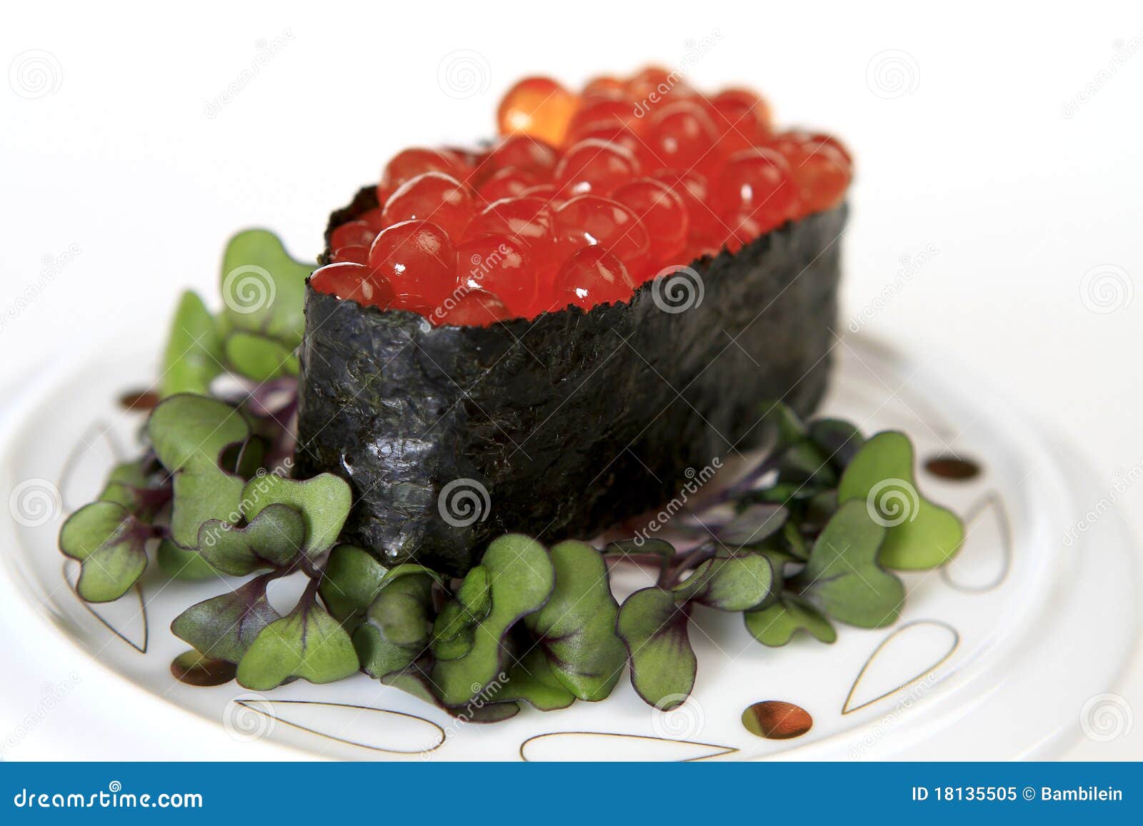 Ikura Sushi (Salmon eggs) stock image. Image of asian 18135505