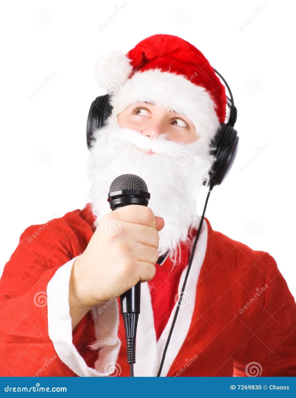 Babbo Natale Canzone.Il Babbo Natale Che Canta Una Canzone Fotografia Stock Immagine Di Uomo Isolato 7269830