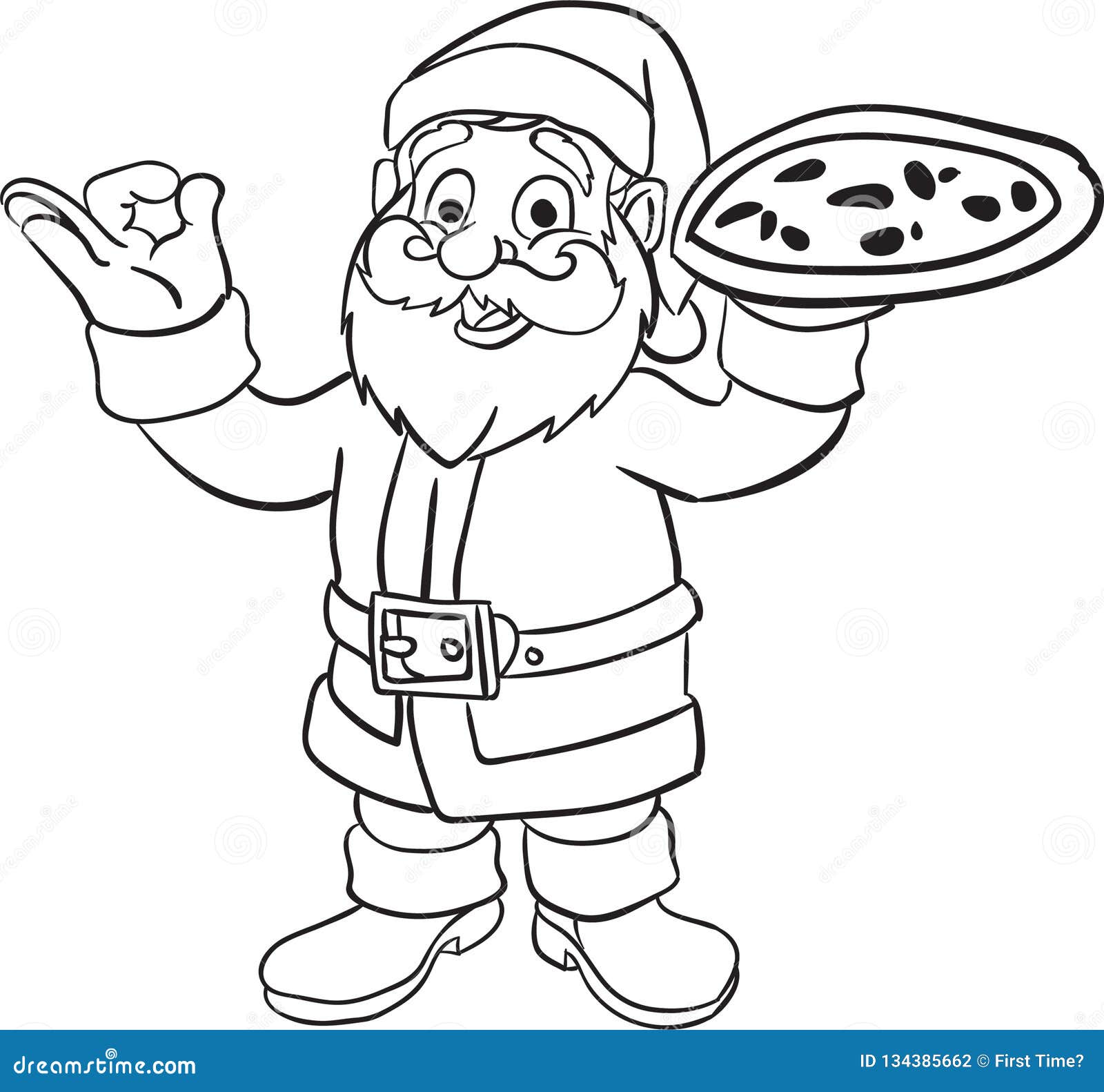 Il Babbo Natale Che Dà Il Libro Da Colorare Della Pizza