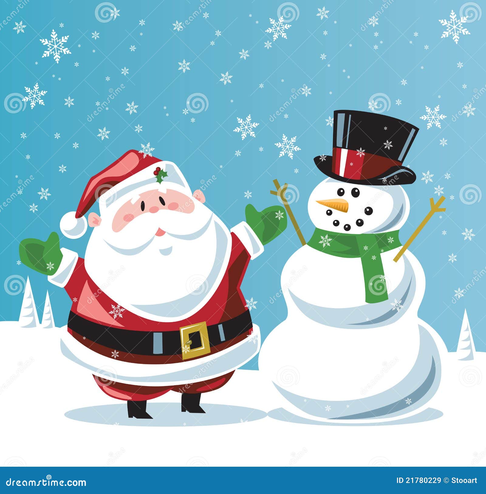 Il Babbo Natale e pupazzo di neve