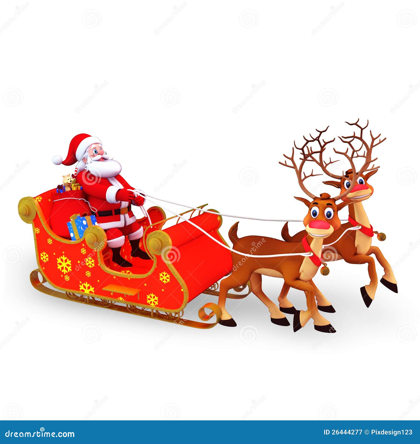 Di Che Colore è La Slitta Di Babbo Natale Il Babbo Natale è Con La Suoi Slitta E Regali Illustrazione di Stock