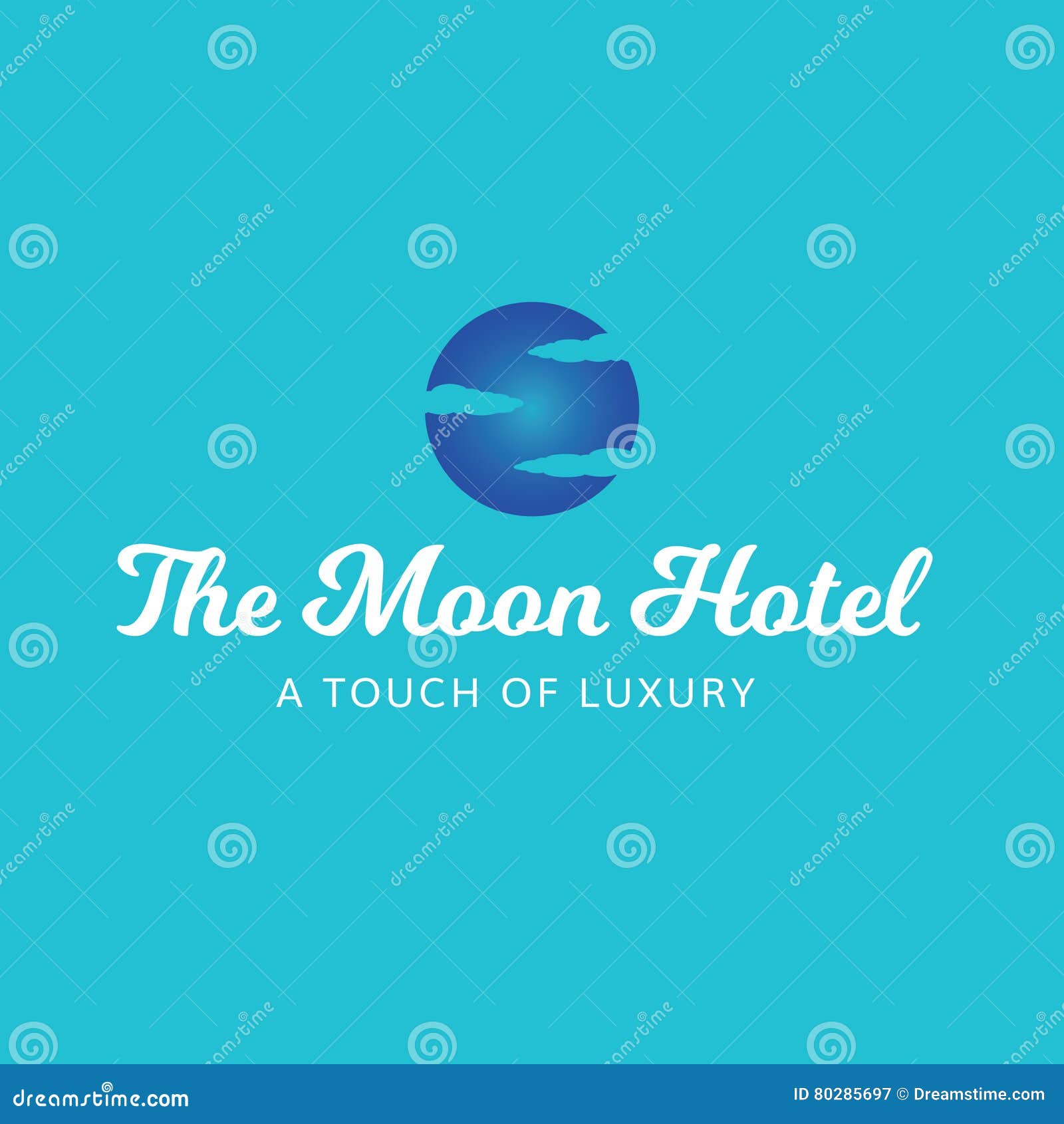 Il cielo dell'hotel della luna si appanna il logo di lusso della stazione termale