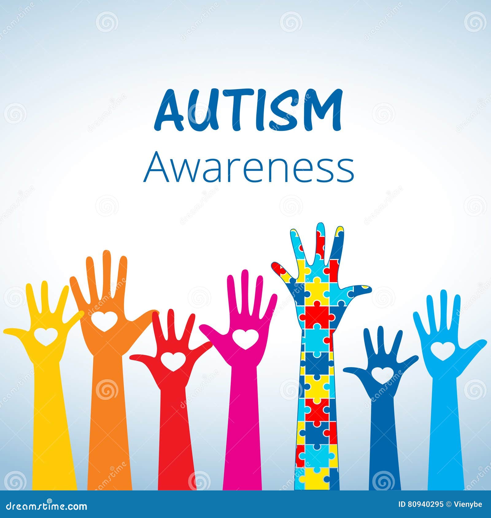 Il concetto di consapevolezza di autismo con la mano del puzzle collega Disegno handicap