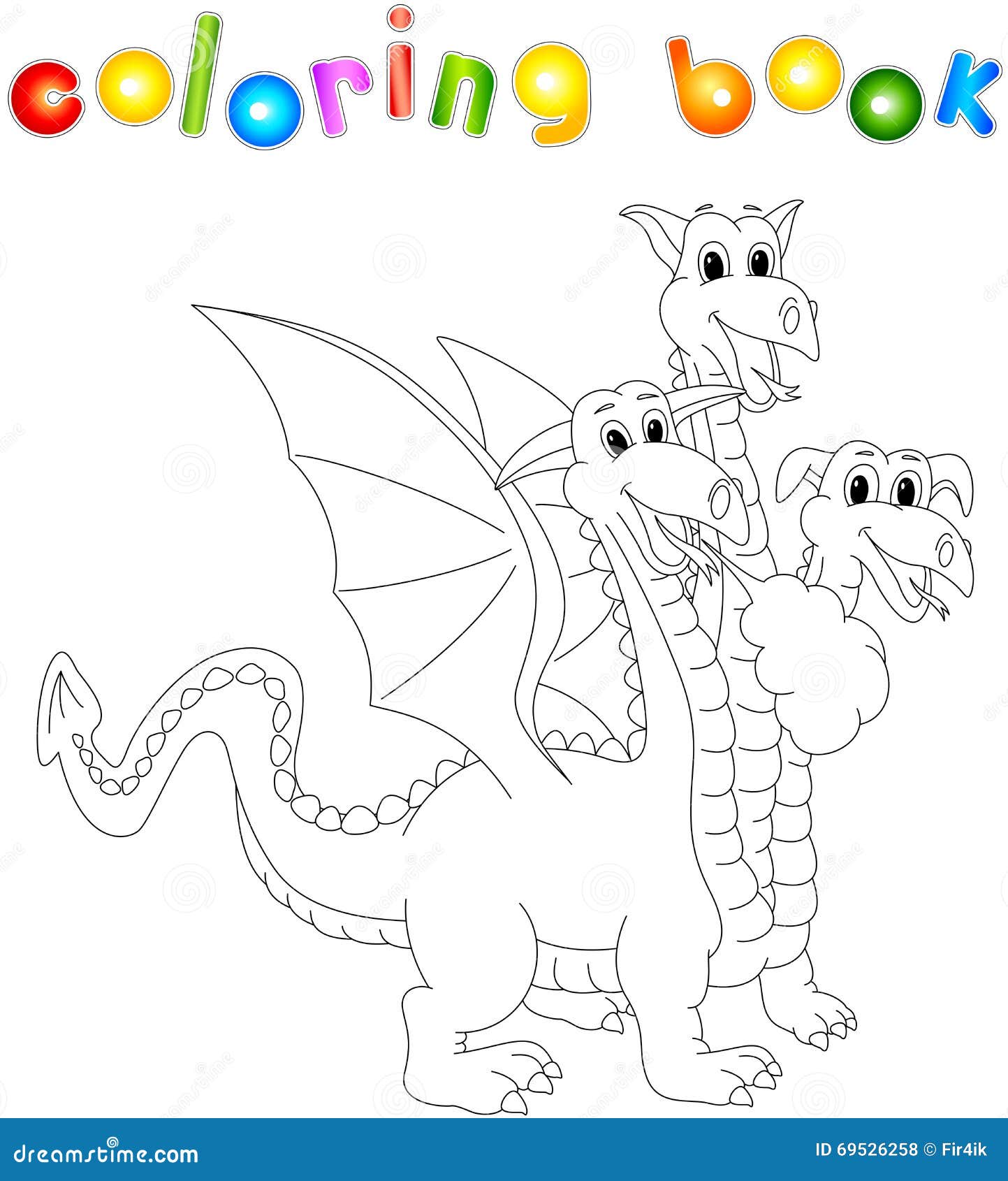 Il Fumetto Divertente Tre Ha Diretto Il Drago Libro Da Colorare Per I Bambini Illustrazione Vettoriale Illustrazione Di Arte Disegno