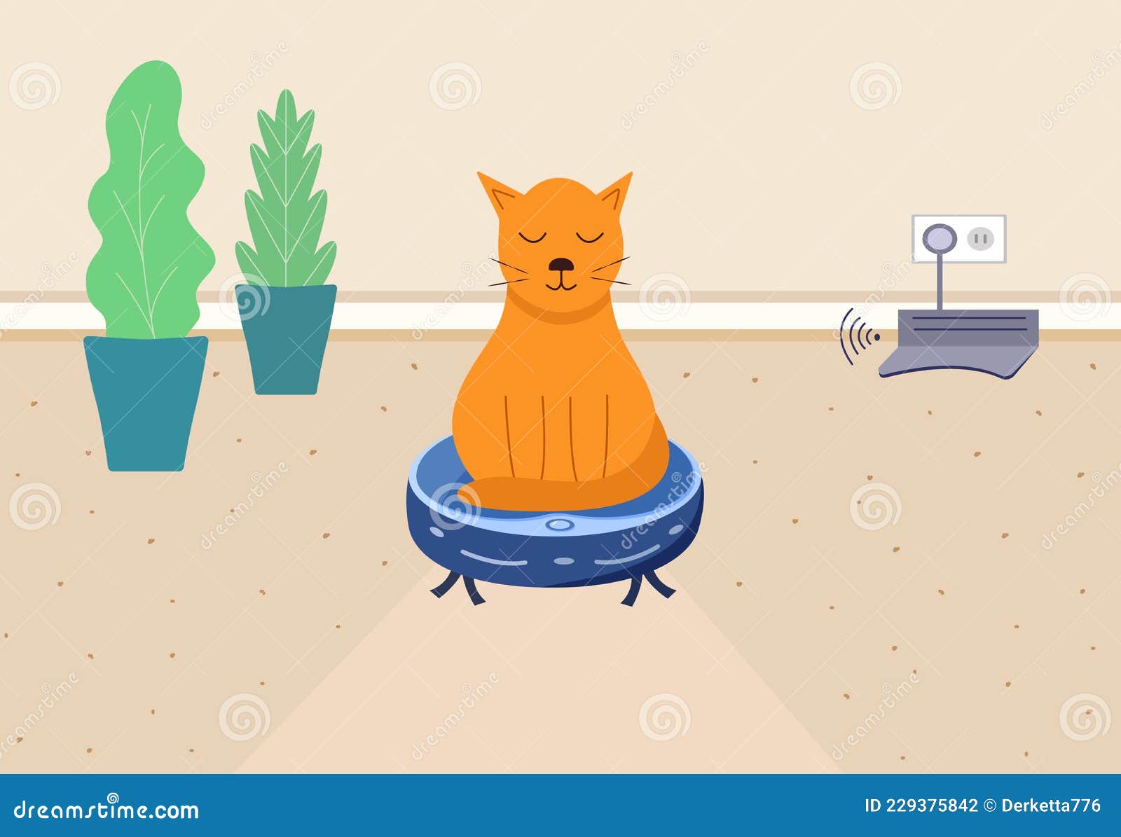 Il Gatto è Seduto Su Un Aspirapolvere Robot. All'interno Della Stanza Il  Concetto Di Pulizia E Automazione Delle Abitazioni. Illustrazione  Vettoriale - Illustrazione di vita, internet: 229375842