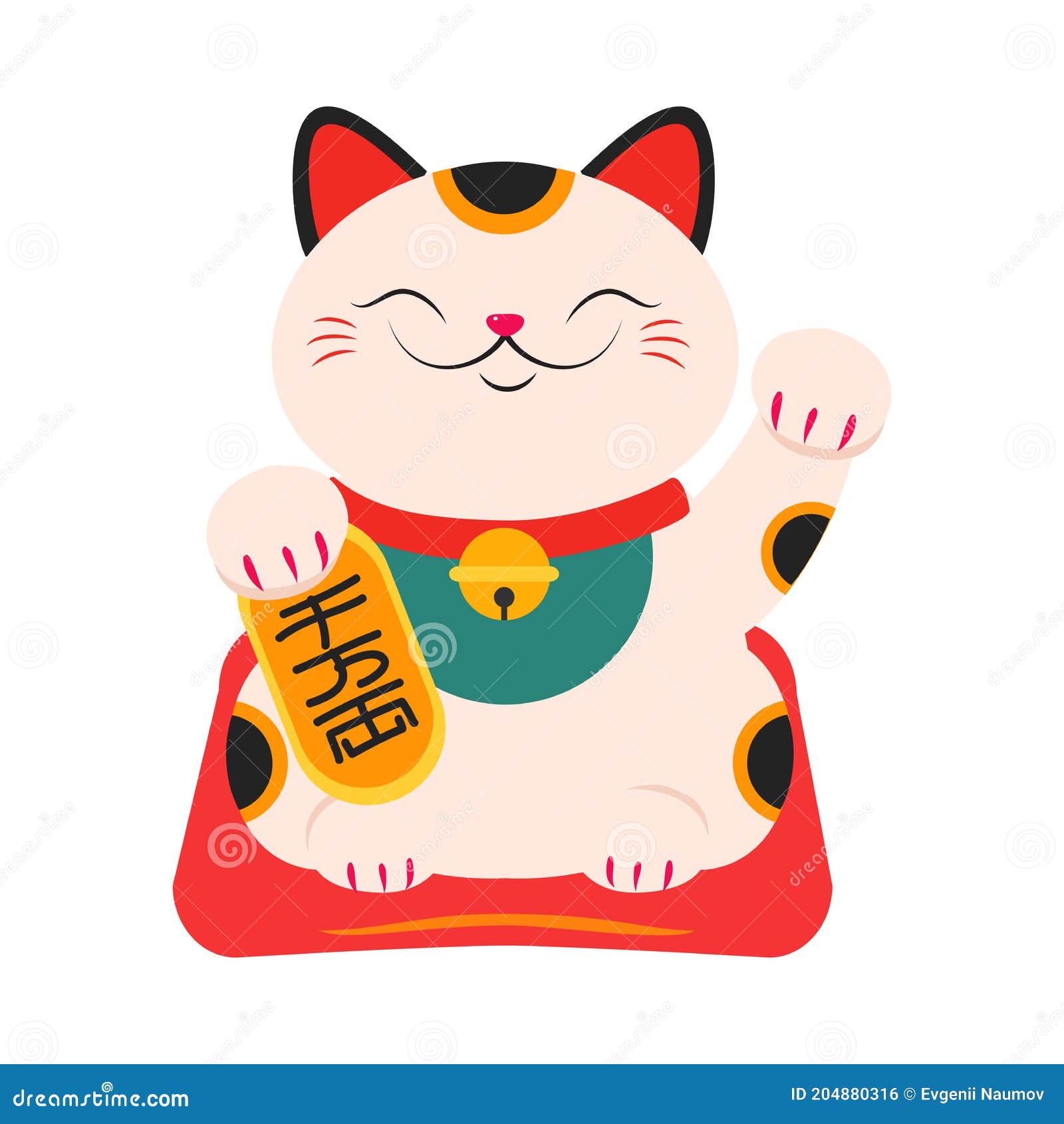 Il Giapponese Maneki Neko Japanese Simbolo Della Fortuna E Della Ricchezza,  Tradizionale Vettoriale Di Forma Di Bambola Di Gatto B Illustrazione  Vettoriale - Illustrazione di felice, cina: 204880316