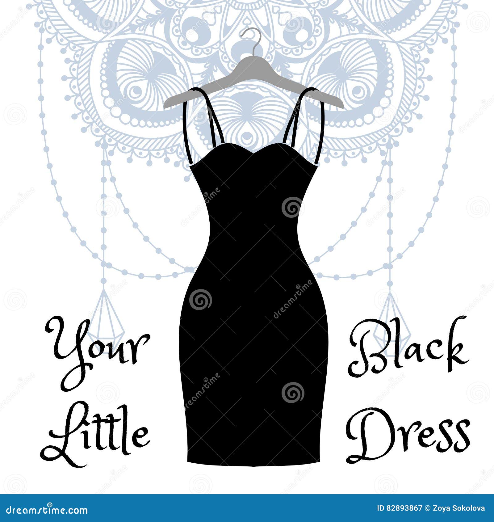 Il Piccolo Vestito Nero Che Appende Su Un Gancio Illustrazione