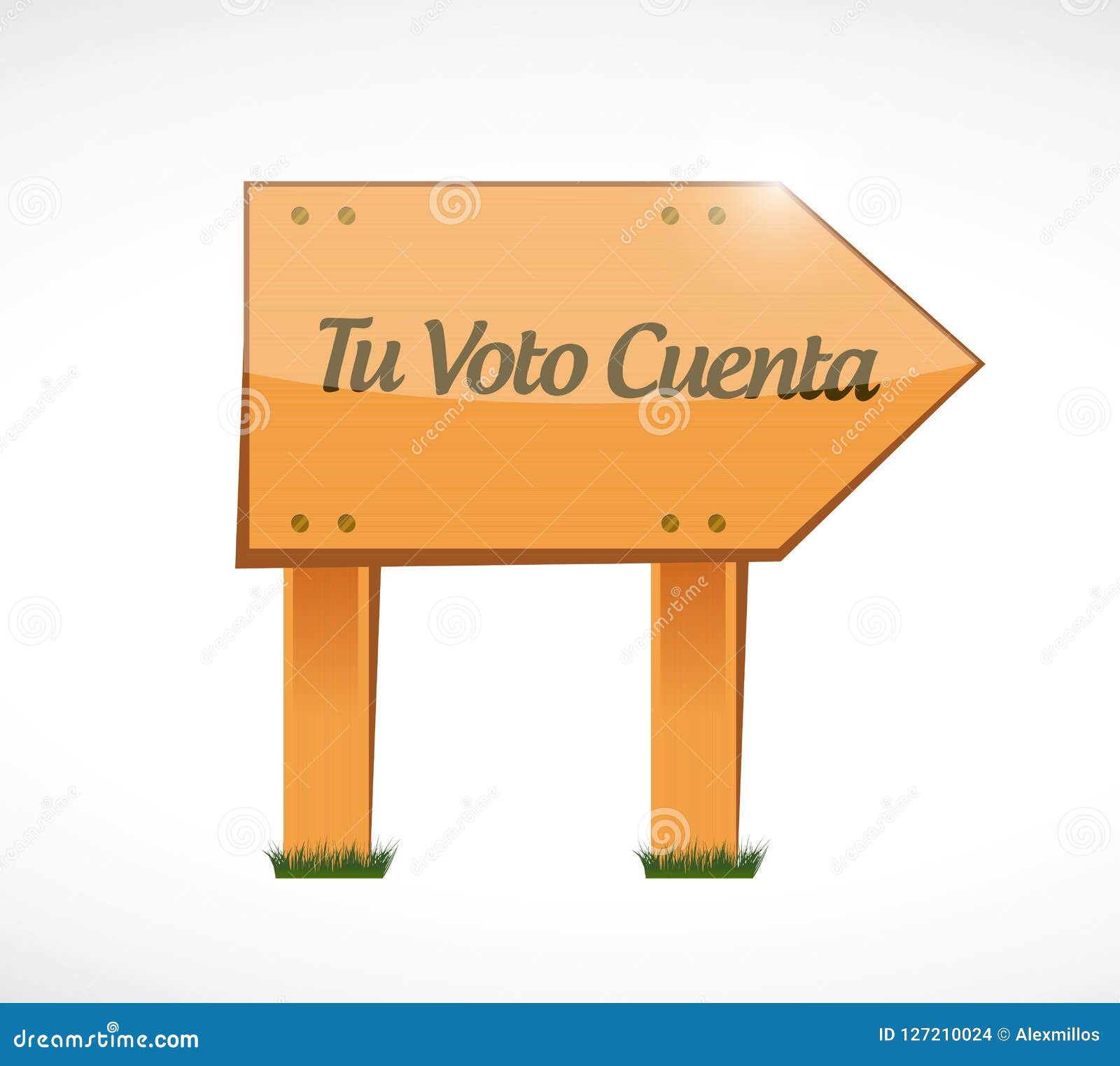 Il vostro voto include l'illustrazione del legno spagnola di concetto del segno isolata sopra un fondo bianco