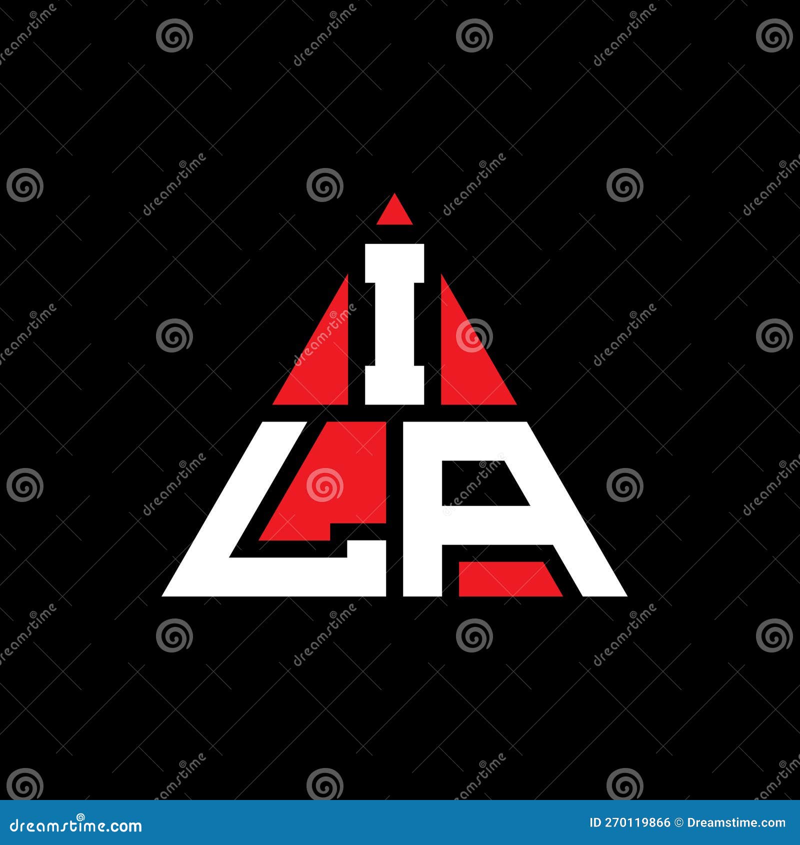 ila triangle letter logo  with triangle . ila triangle logo  monogram. ila triangle  logo template with red