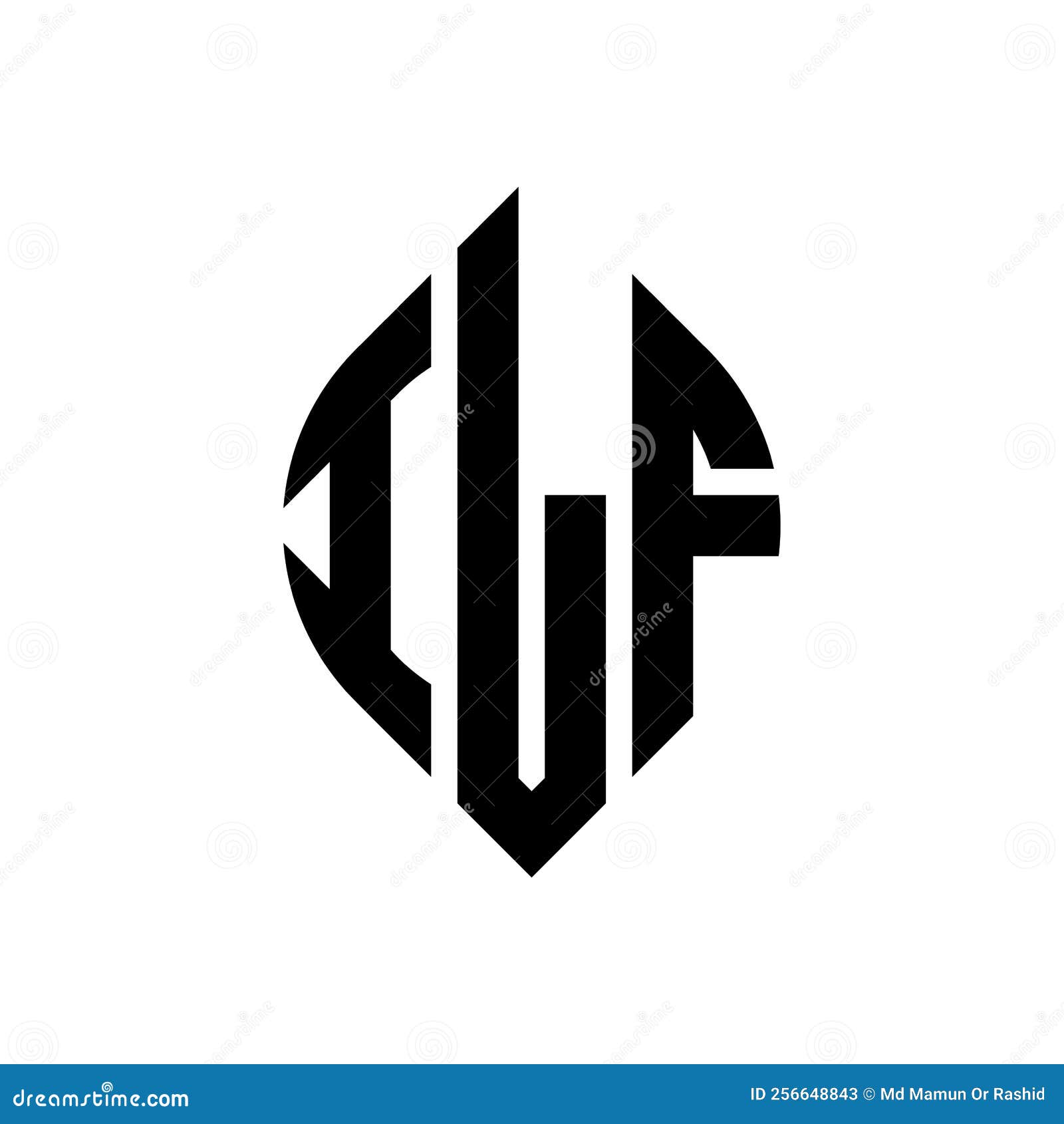 ilf circle letter logo  with circle and ellipse . ilf ellipse letters with typographic style. the three initials form a