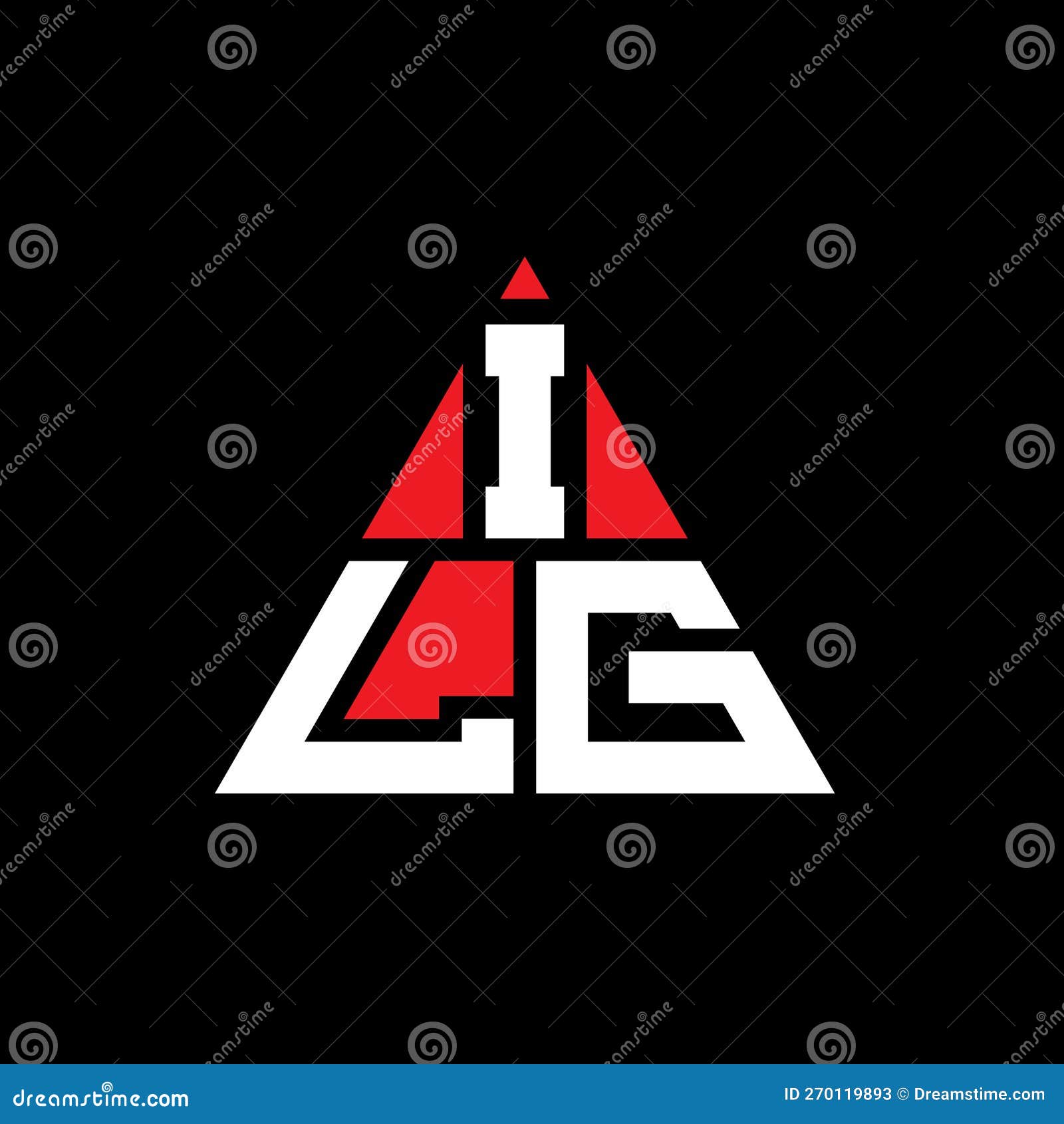 ilg triangle letter logo  with triangle . ilg triangle logo  monogram. ilg triangle  logo template with red