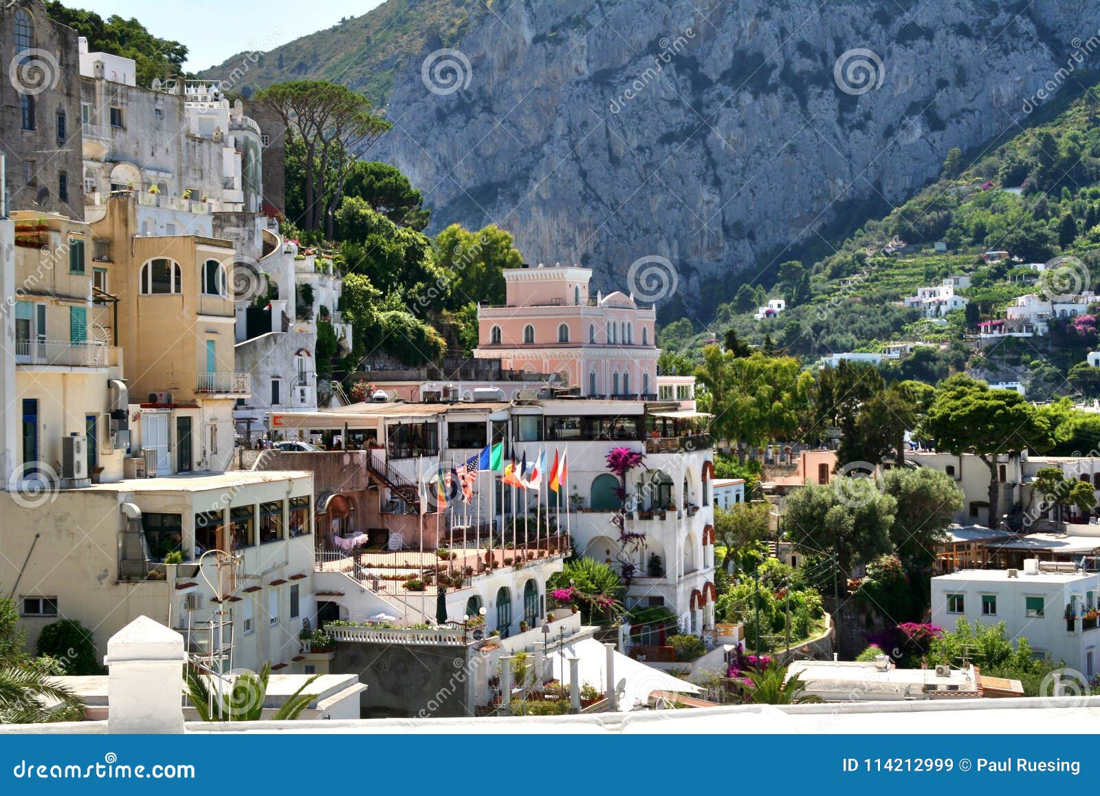 Ilha de Capri, Italia, Europa, golfo de Nápoles,. Paisagem do capri da ilha, ilha famosa no golfo de Nápoles