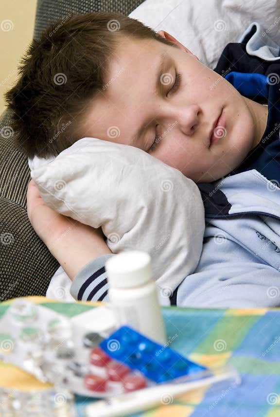 Ill in bed stock photo. Image of blanket, immune, male 8307298