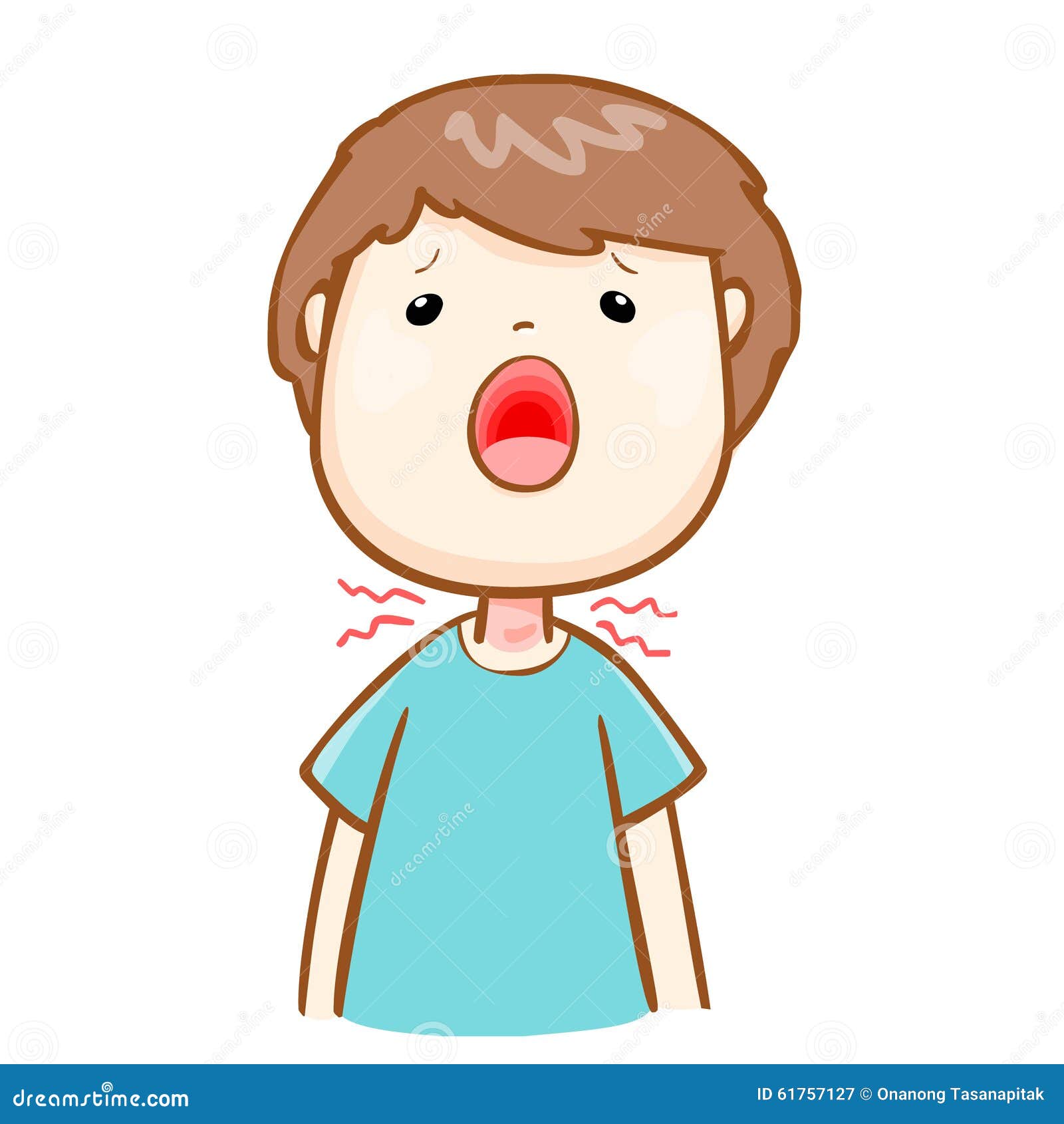 Ill Man Sore Throat Cartoon Stock Vector - Illustration of inflammation,  bacteria: 61757127
