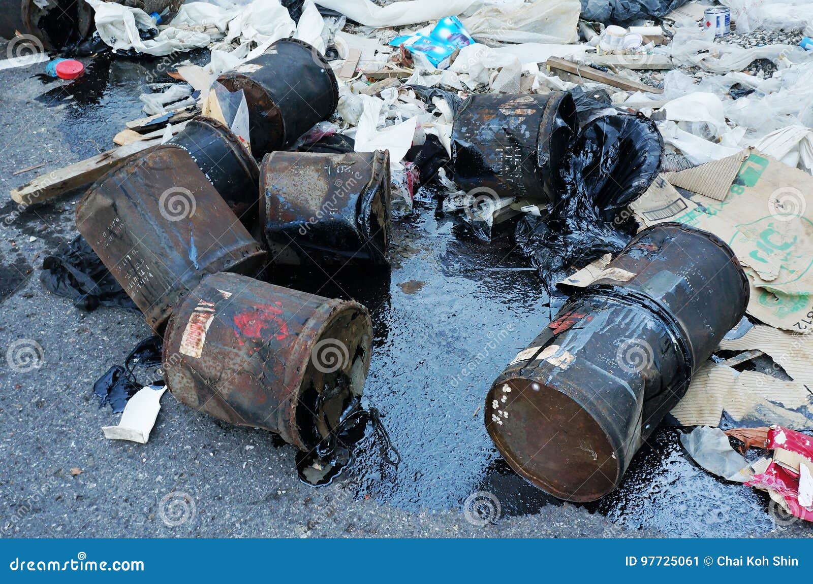 Hazardous Waste Spillage Of Toxic Waste In Nature Royalty Free Stock hazardous-waste-spillage-of-toxic-waste-in-nature-royalty-free-stock