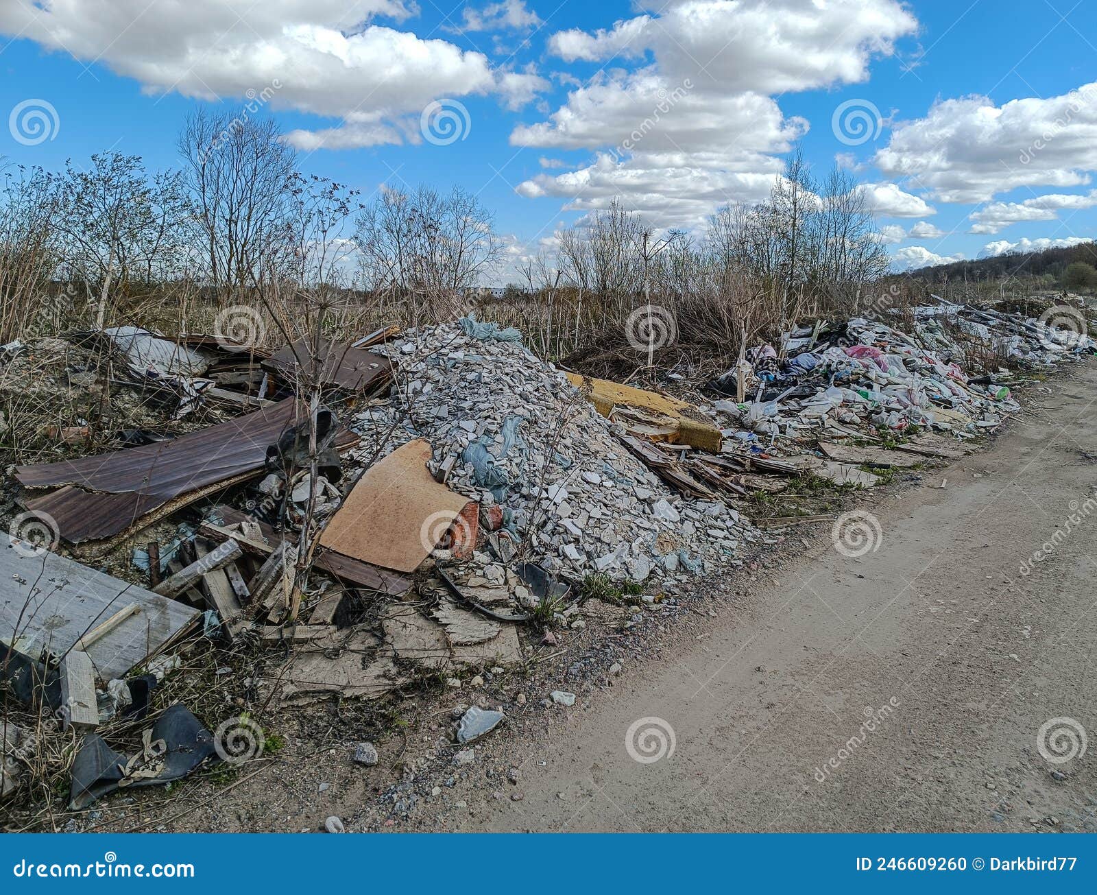 Illegal Dumping of Rubbish on the Road Stock Photo Image of global