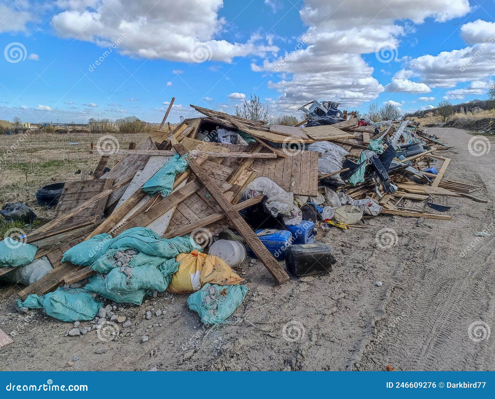 Illegal Dumping of Rubbish on the Road Stock Photo Image of disposal