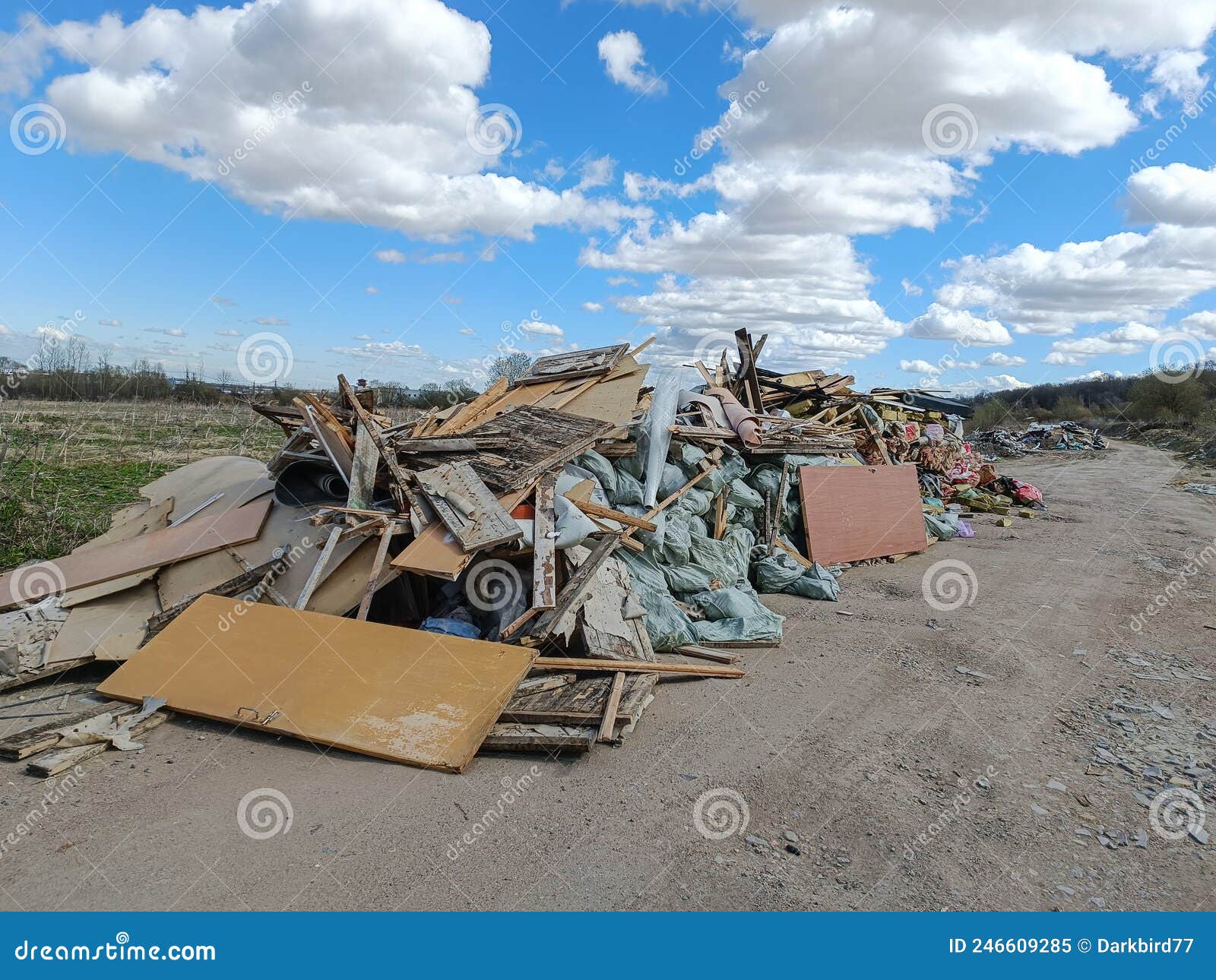 Illegal Dumping of Rubbish on the Road Stock Image Image of landscape