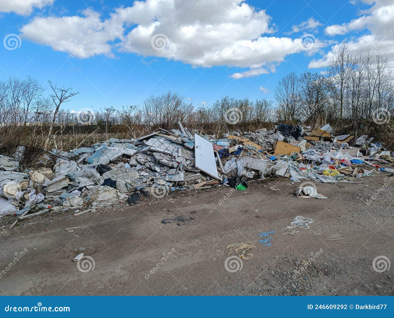 Illegal Dumping of Rubbish on the Road Stock Photo Image of