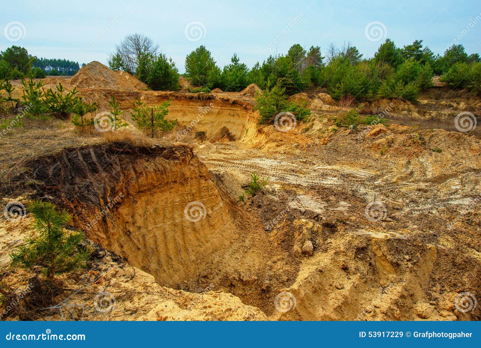 Illegal sand pit stock image. Image of forest, natural 53917229