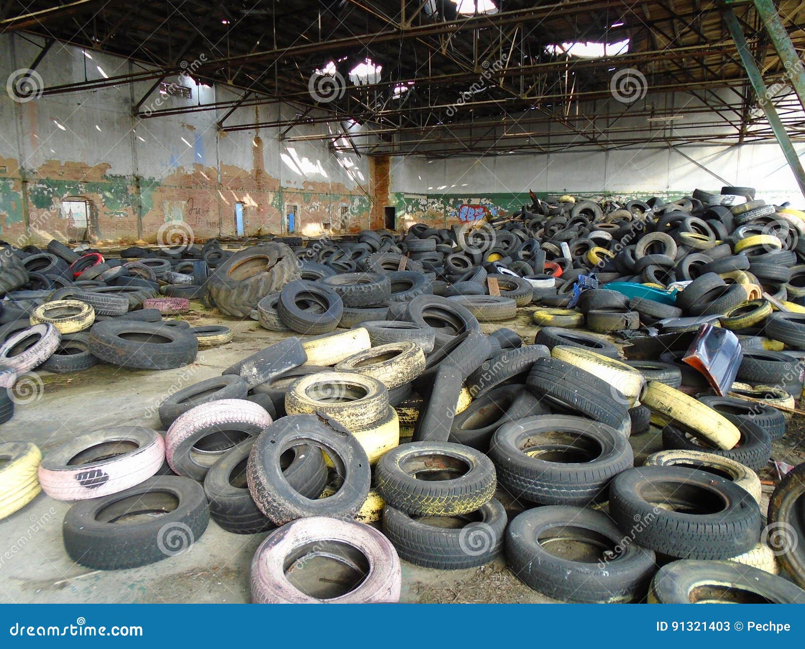 Illegal tire waste stock image. Image of stack, dark 91321403