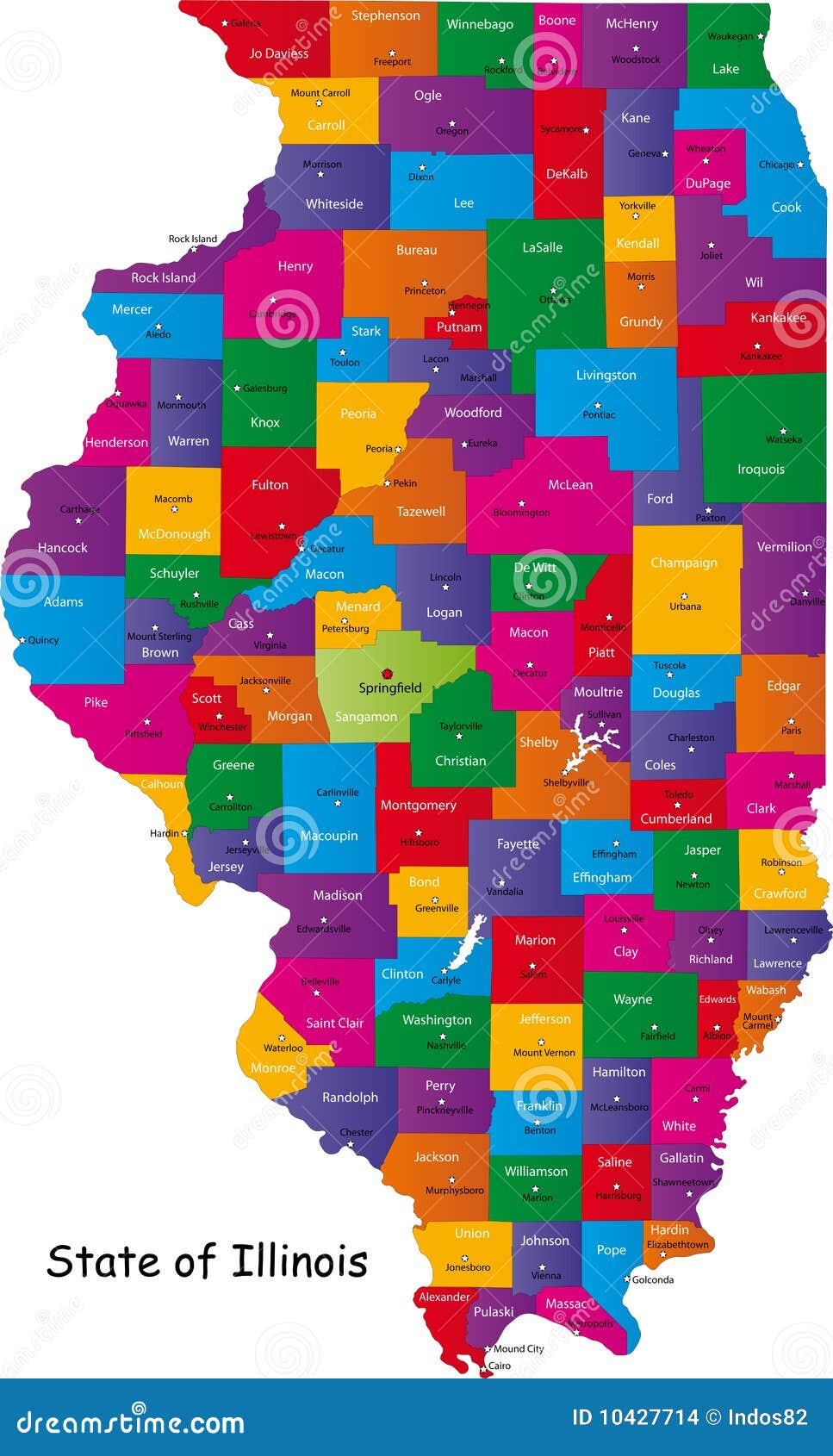 Illinois Map Counties Stock Illustrations 491 Illinois Map Counties