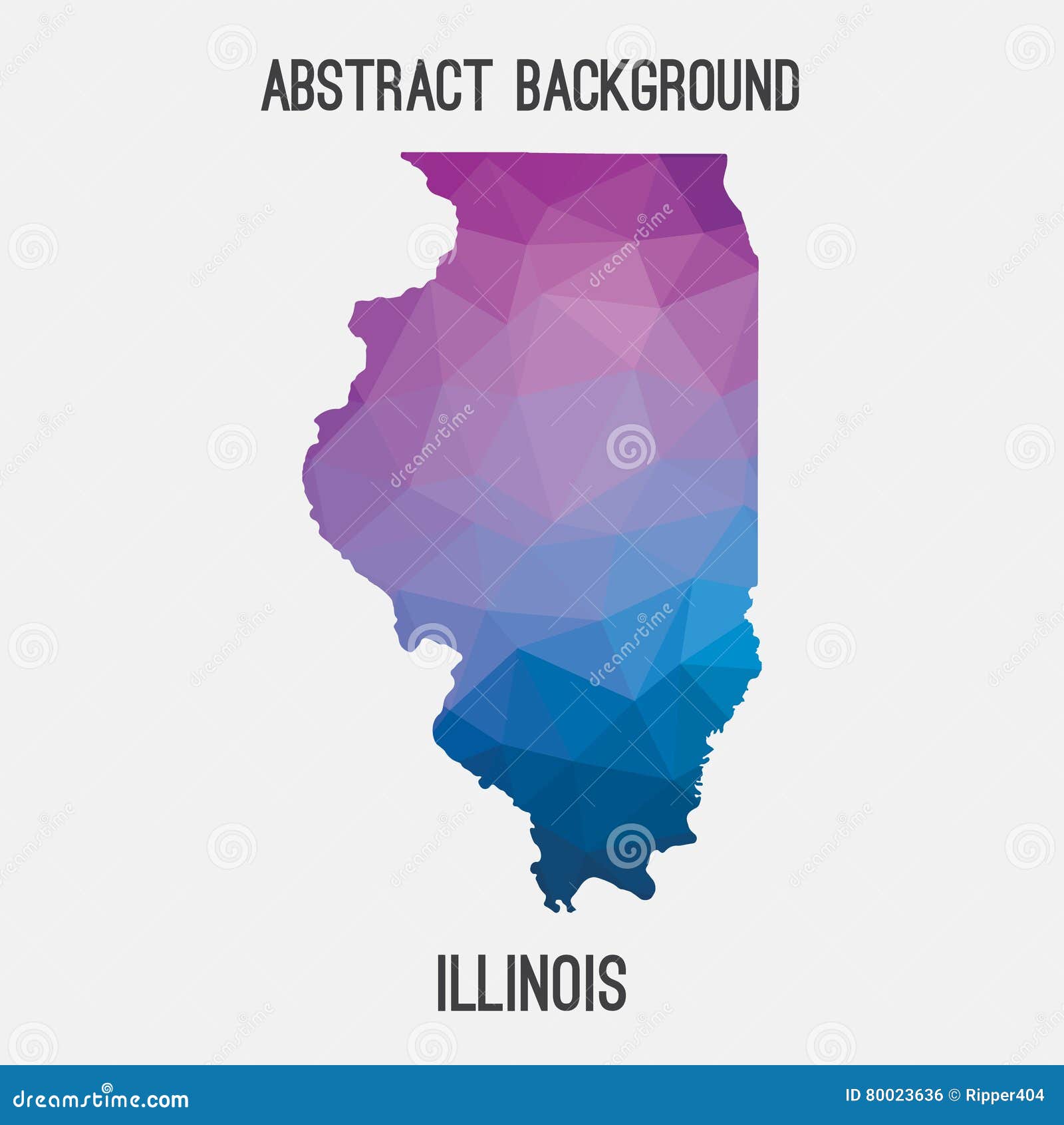 Illinois mapa w geometryczny poligonalnym, mozaika styl Abstrakcjonistyczny tessellation, nowożytnego projekta tło gotówkowa e eps8 ilustracja ablegrujący wektor