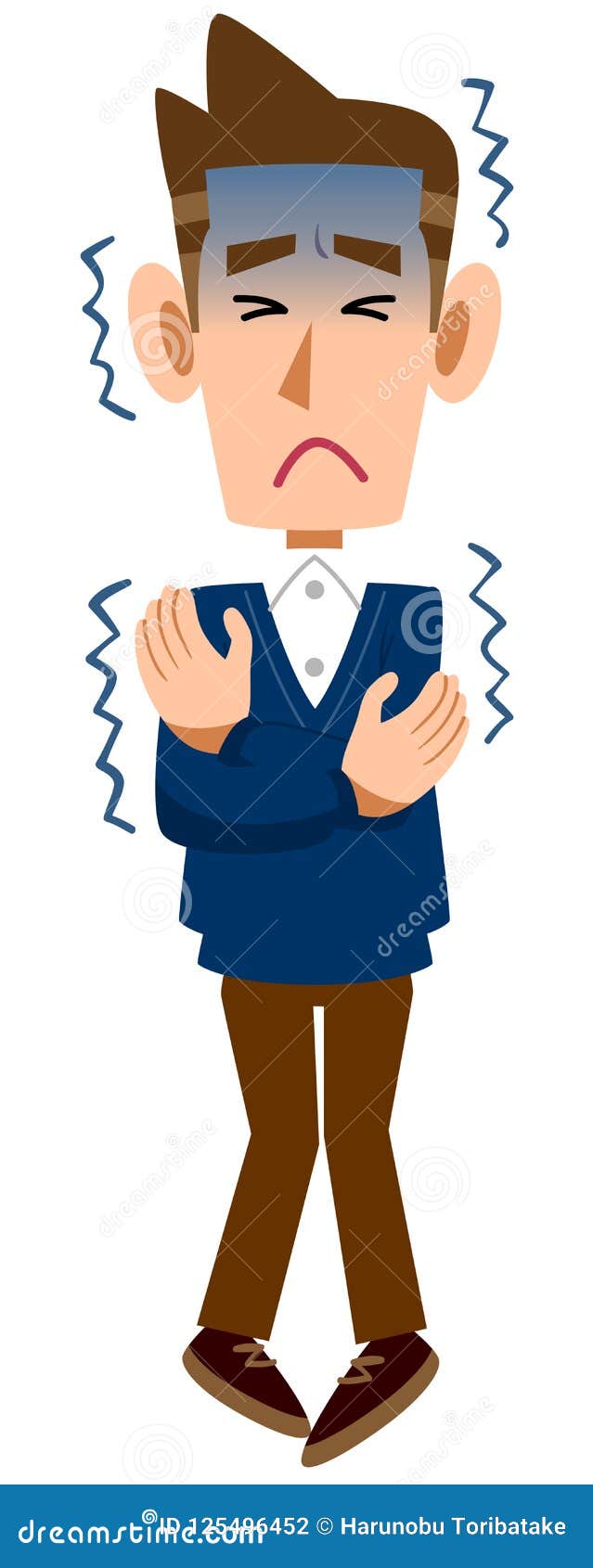 Illness Man Chills Whole Body Stock Vector Illustration of illness
