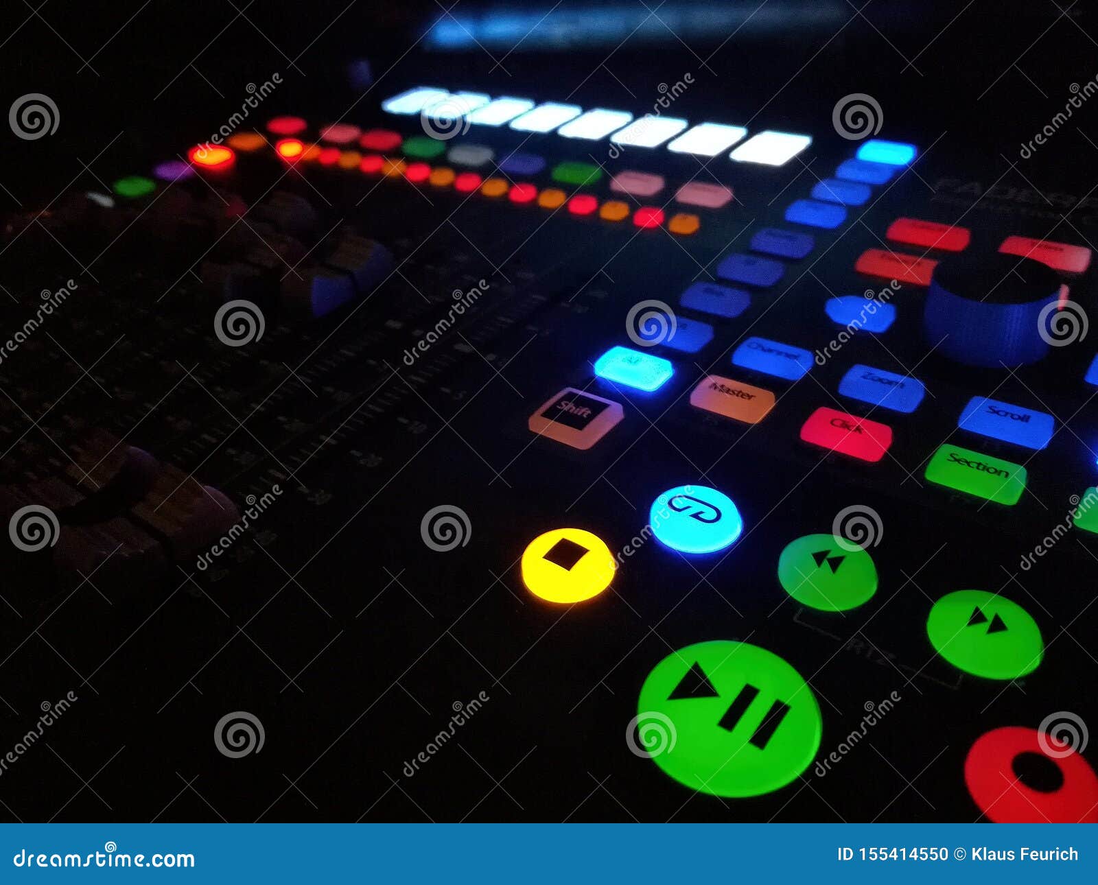 Faders and Knobs of a Studio Controller Stock Photo Image of faders, illumination 155414550