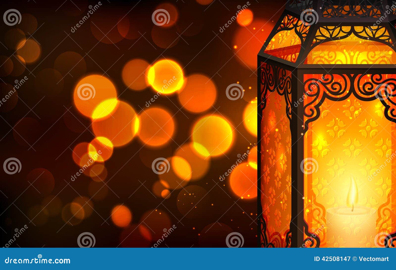 illuminated lamp on eid mubarak (happy eid)