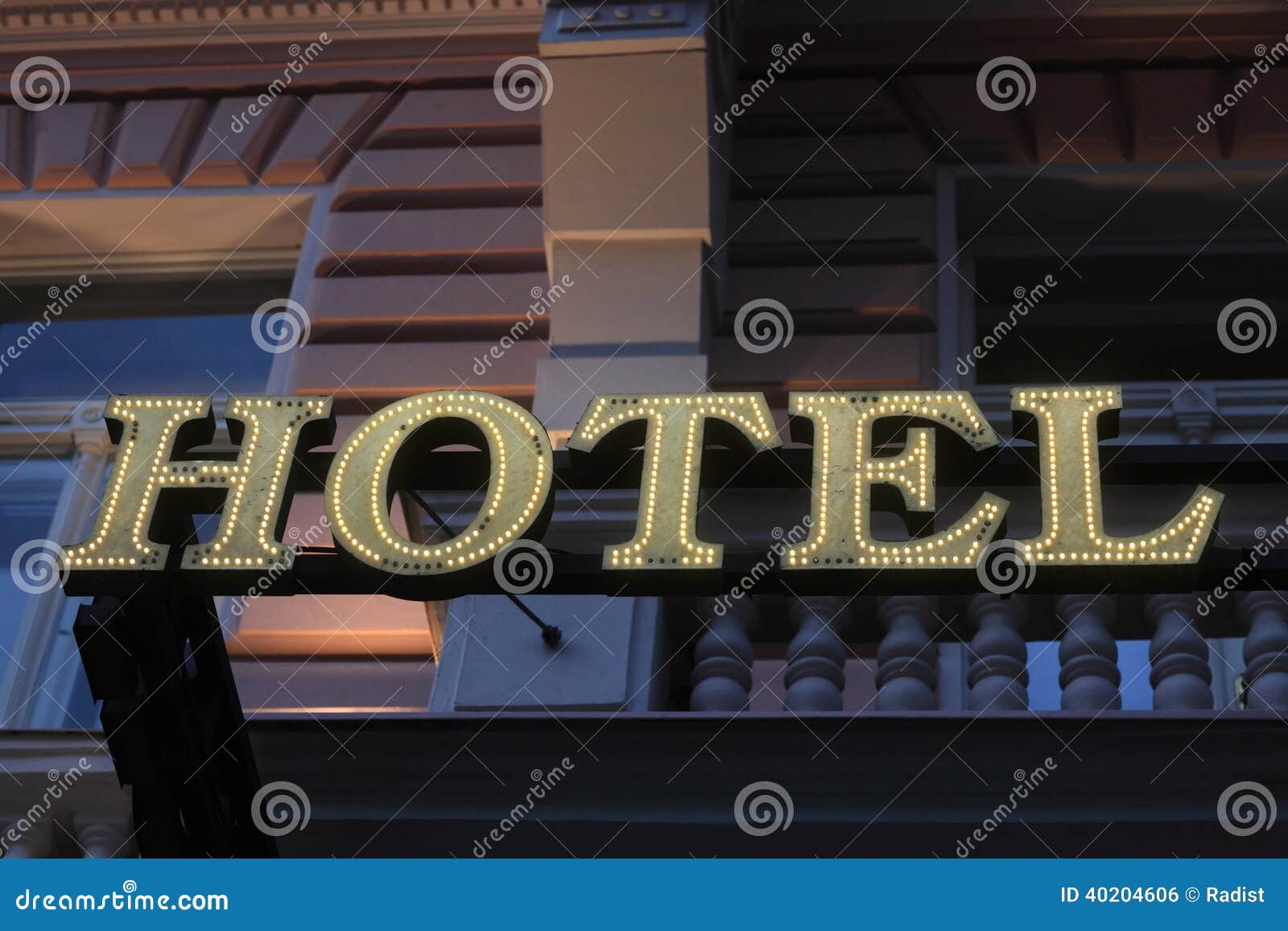 Illuminated Yellow Hotel Signboard Stock Photos Free & RoyaltyFree
